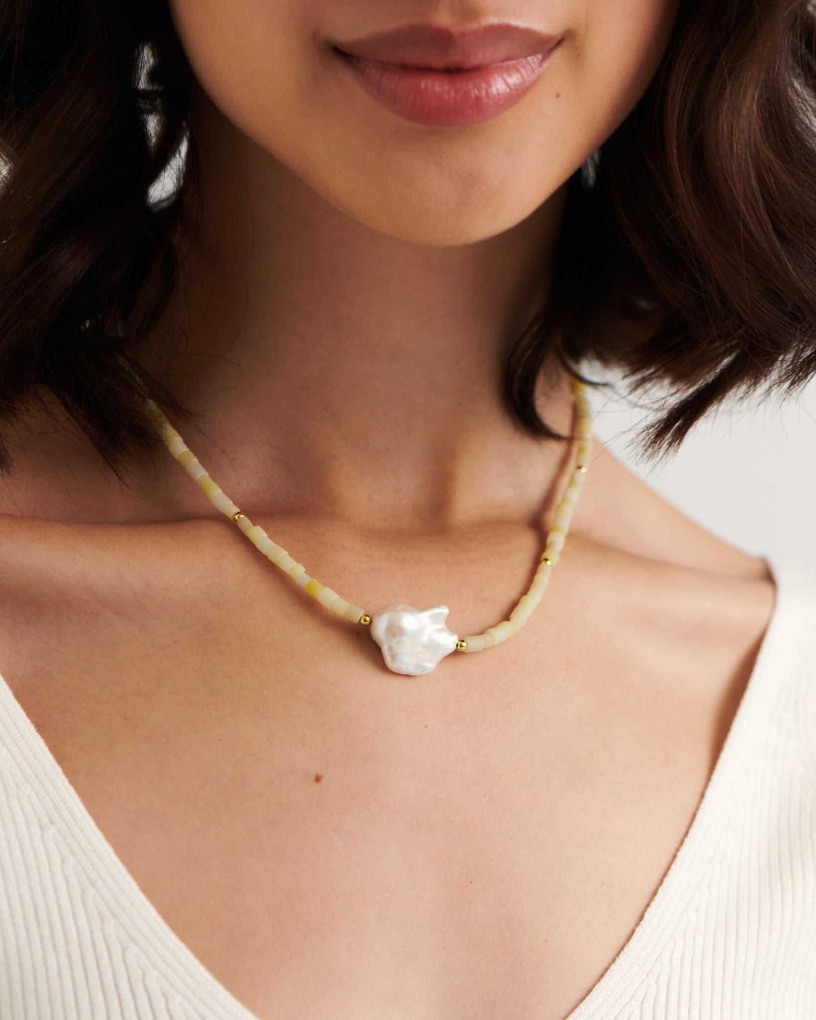 BRUNA The Label Necklace 18k Gold Vermeil / Perlen Valencia Necklace