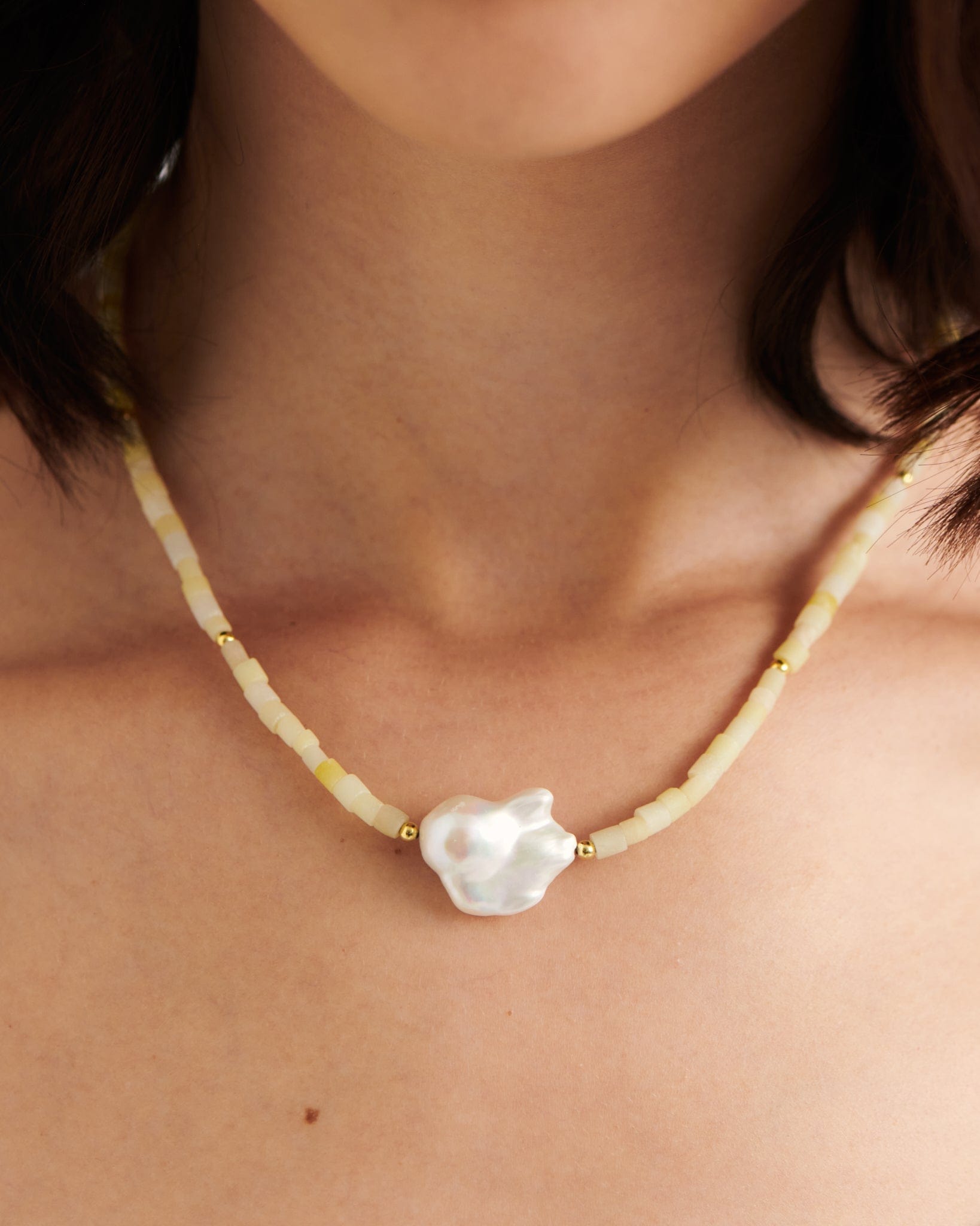 BRUNA The Label Necklace 18k Gold Vermeil / Perlen Valencia Necklace