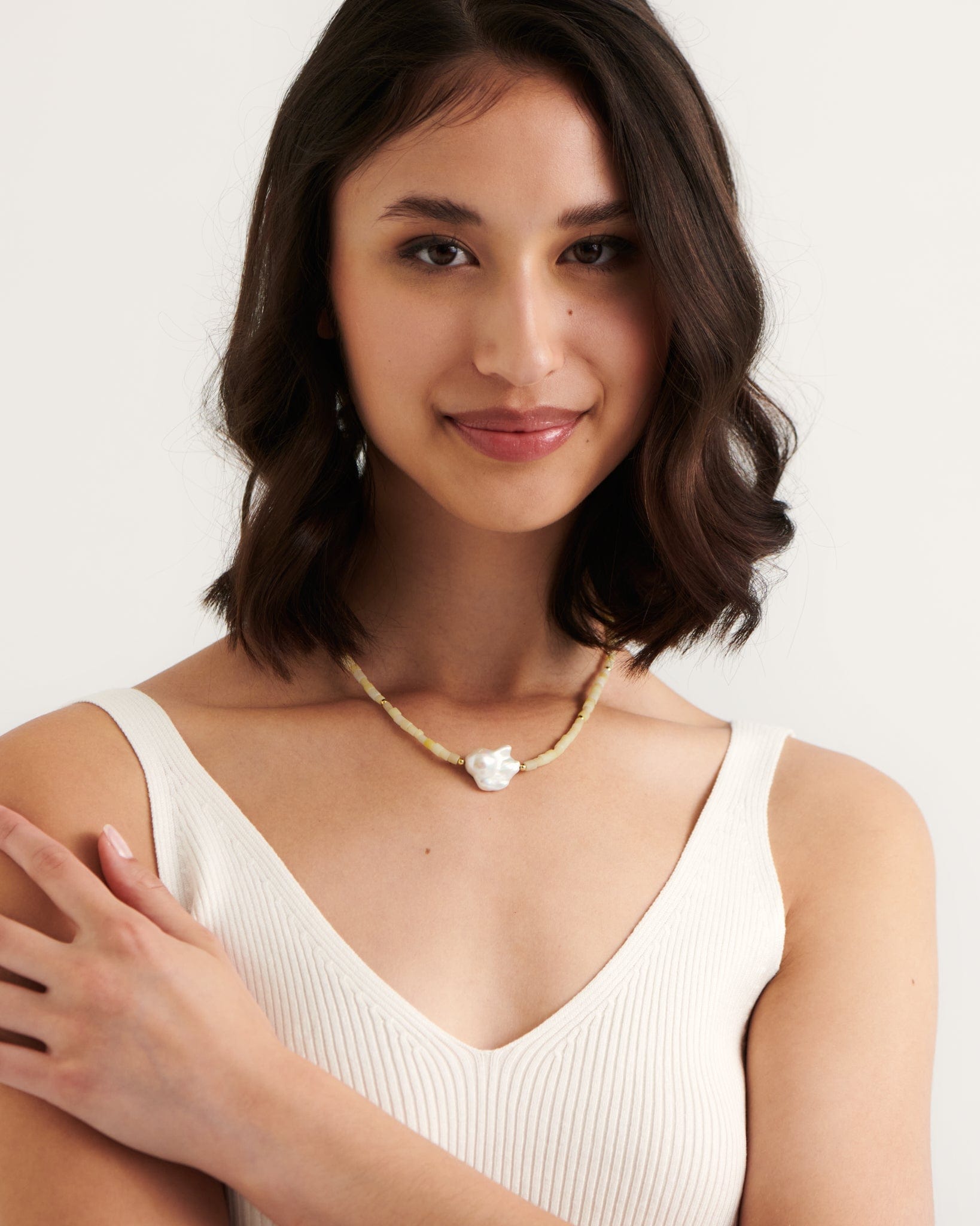 BRUNA The Label Necklace 18k Gold Vermeil / Perlen Valencia Necklace