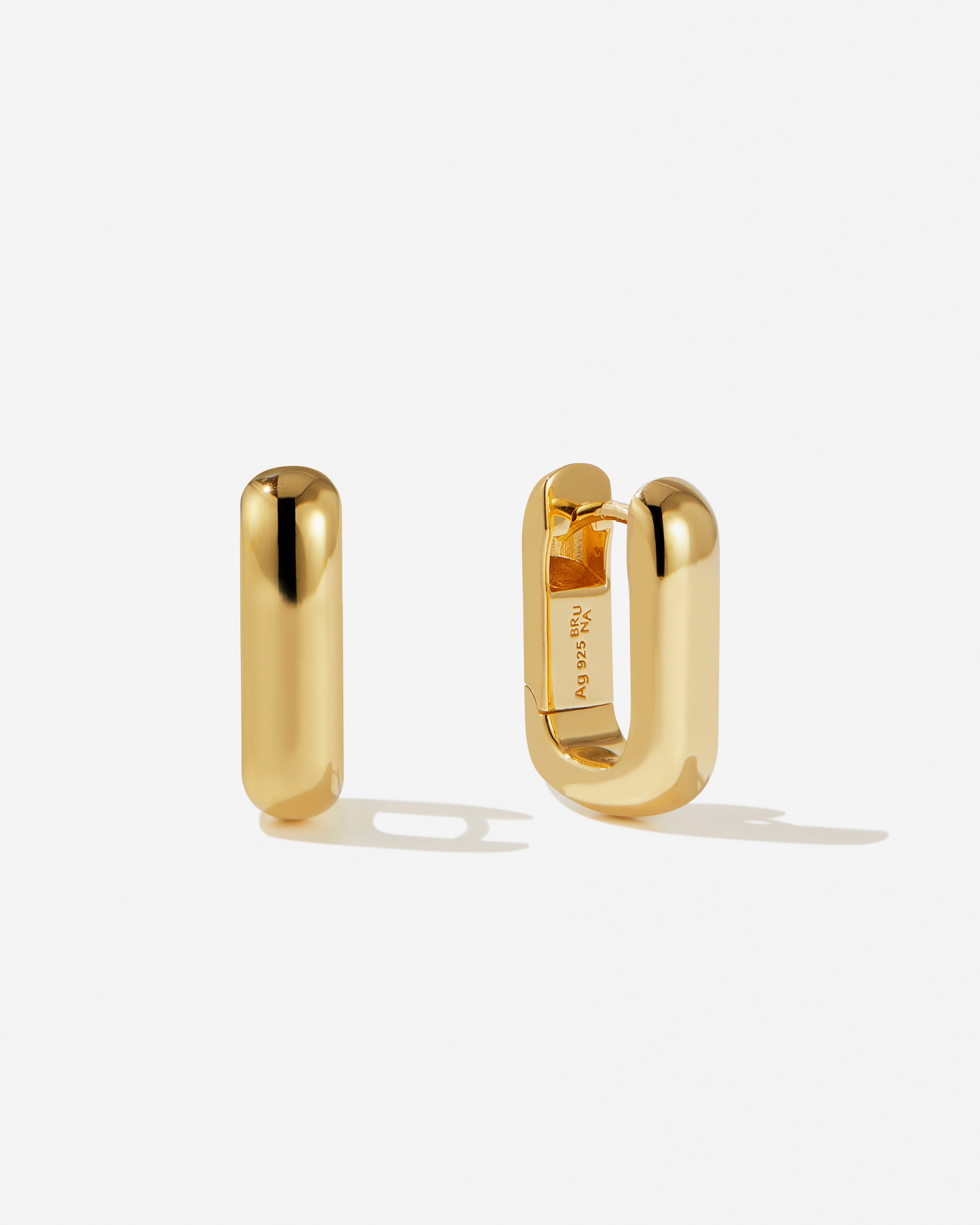 BRUNA The Label Earrings 18k Gold Vermeil / No Gems Vicenza Medium Hoops