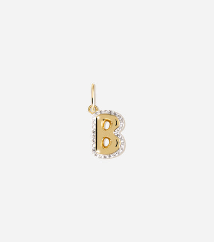 Bubble Letter Topaz Charm