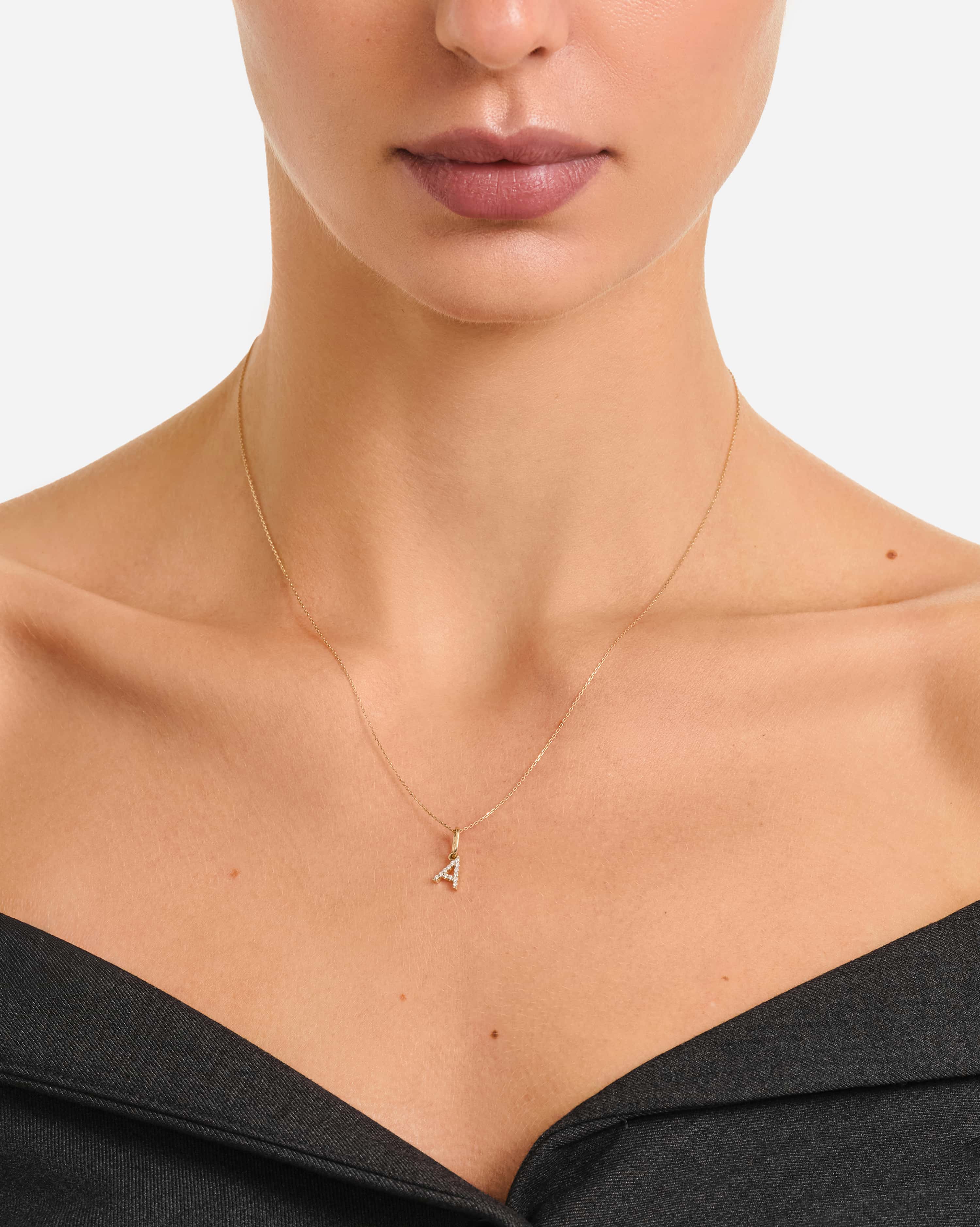 Lab-Grown Diamond Letter Charm