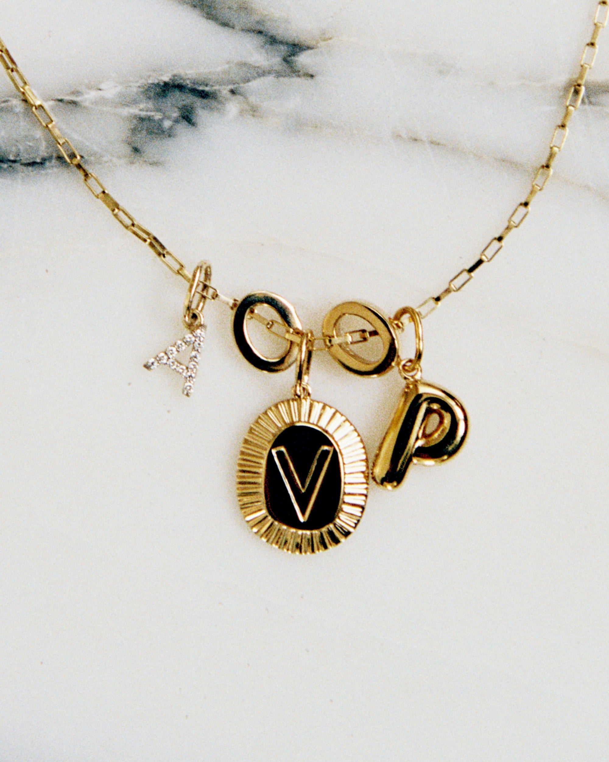 Lab-Grown Diamond Letter Charm