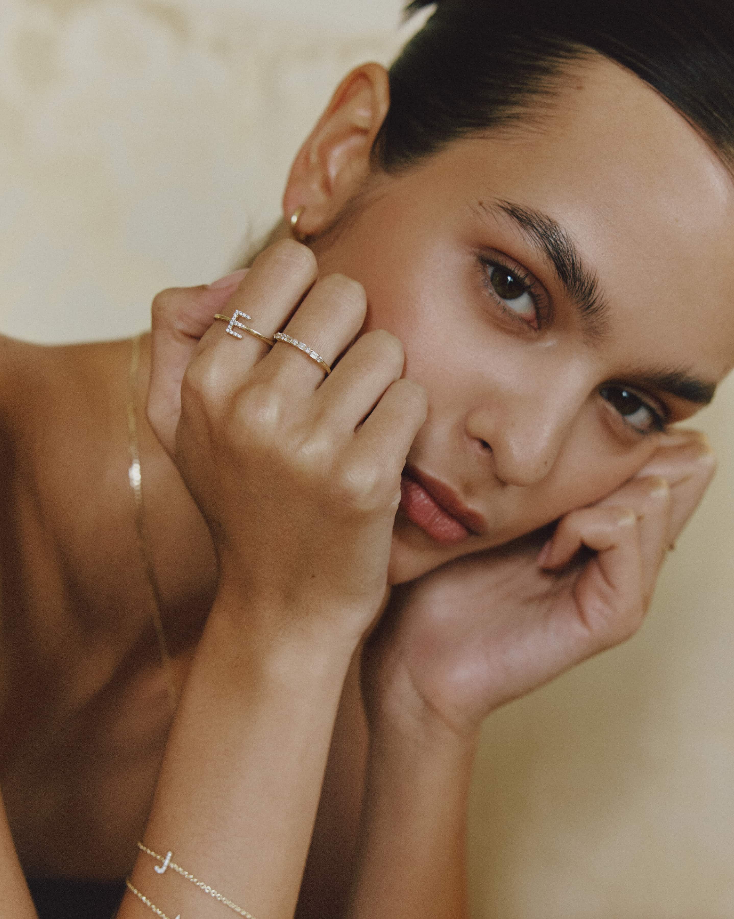 Lab-Grown Diamond Letter Ring