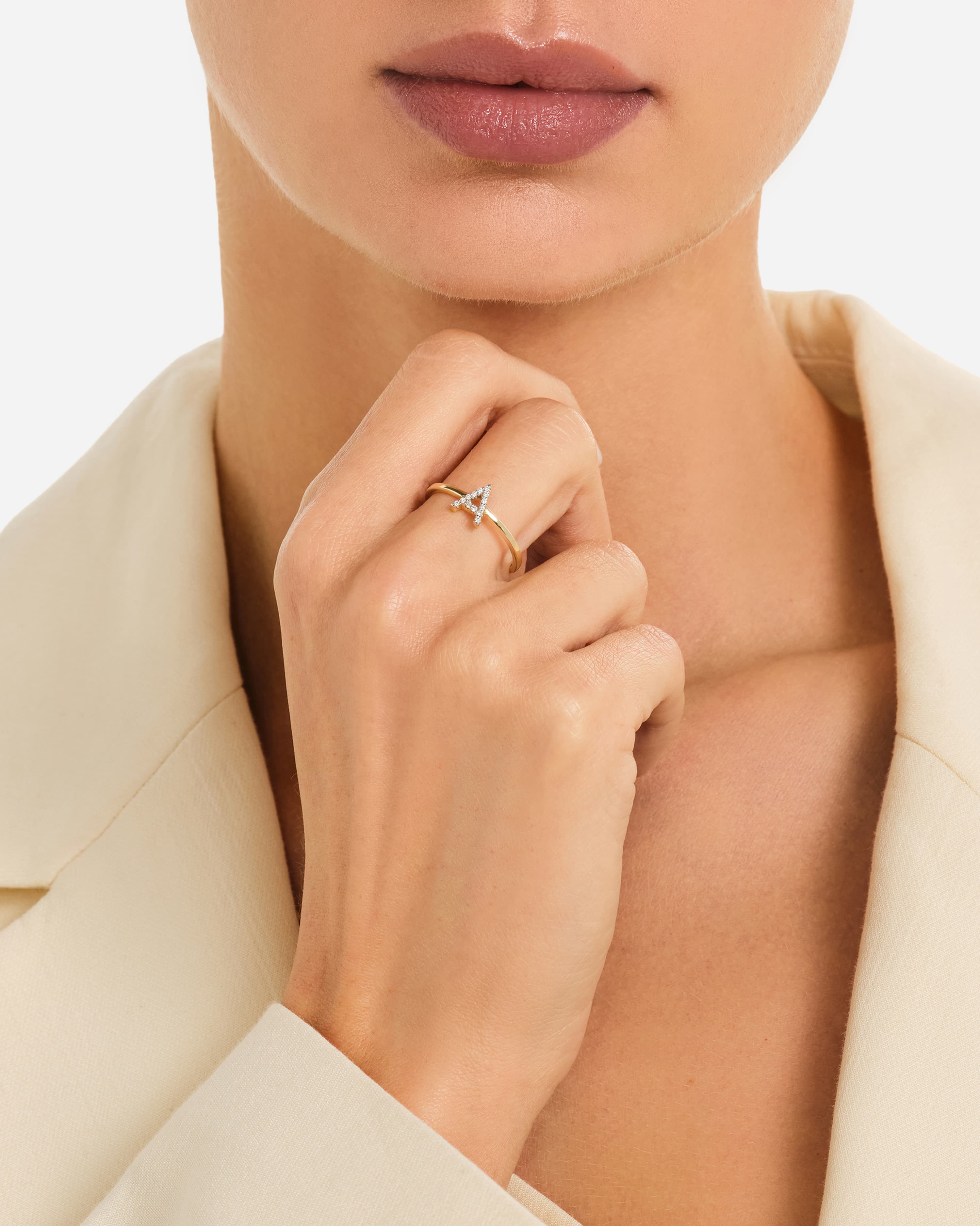 Lab-Grown Diamond Letter Ring