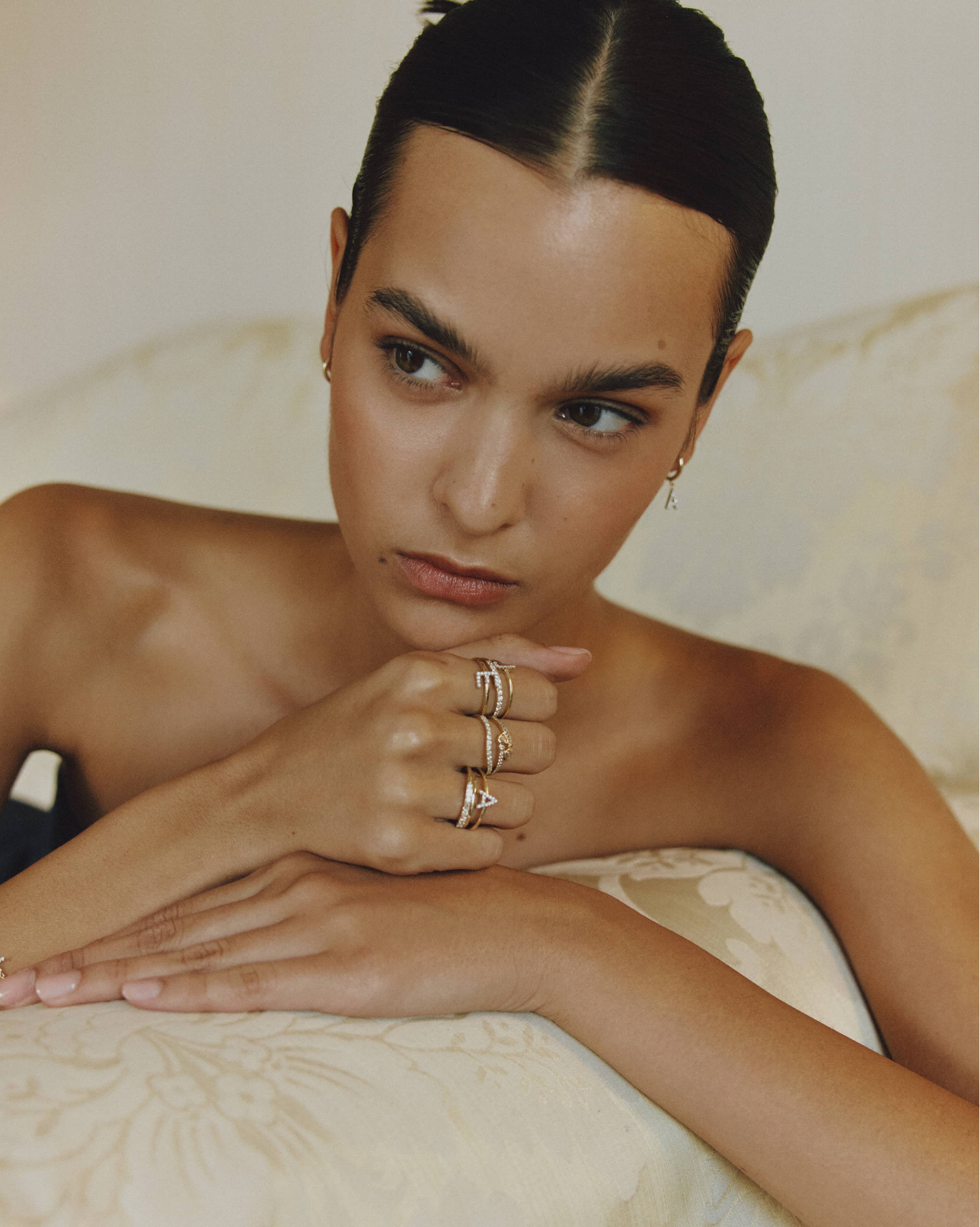 Lab-Grown Diamond Letter Ring