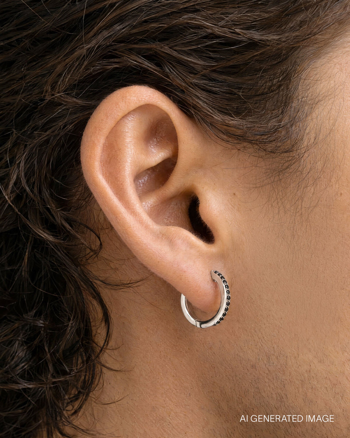 Lumière Onyx Small Single Hoop