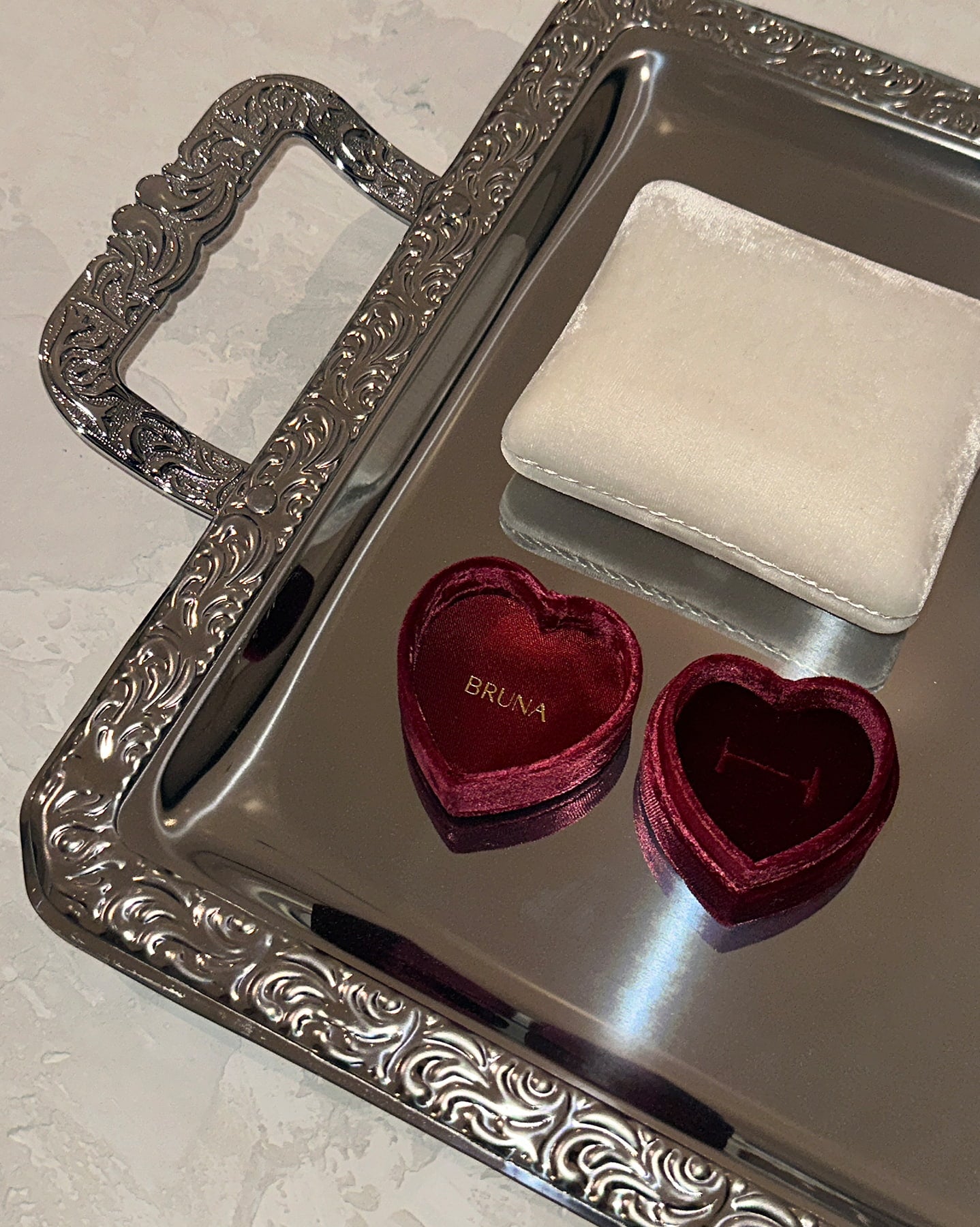 Heart Small Velvet Ring Box