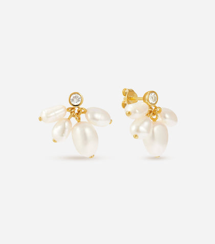 BRUNA The Label Earrings 18k Gold Vermeil / Perlen Airelles Studs