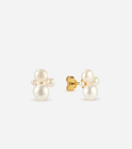 BRUNA The Label Earrings 18k Gold Vermeil / Perlen Amboise Studs