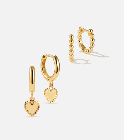 BRUNA The Label Sets 18k Gold Vermeil Amore Hoops Set