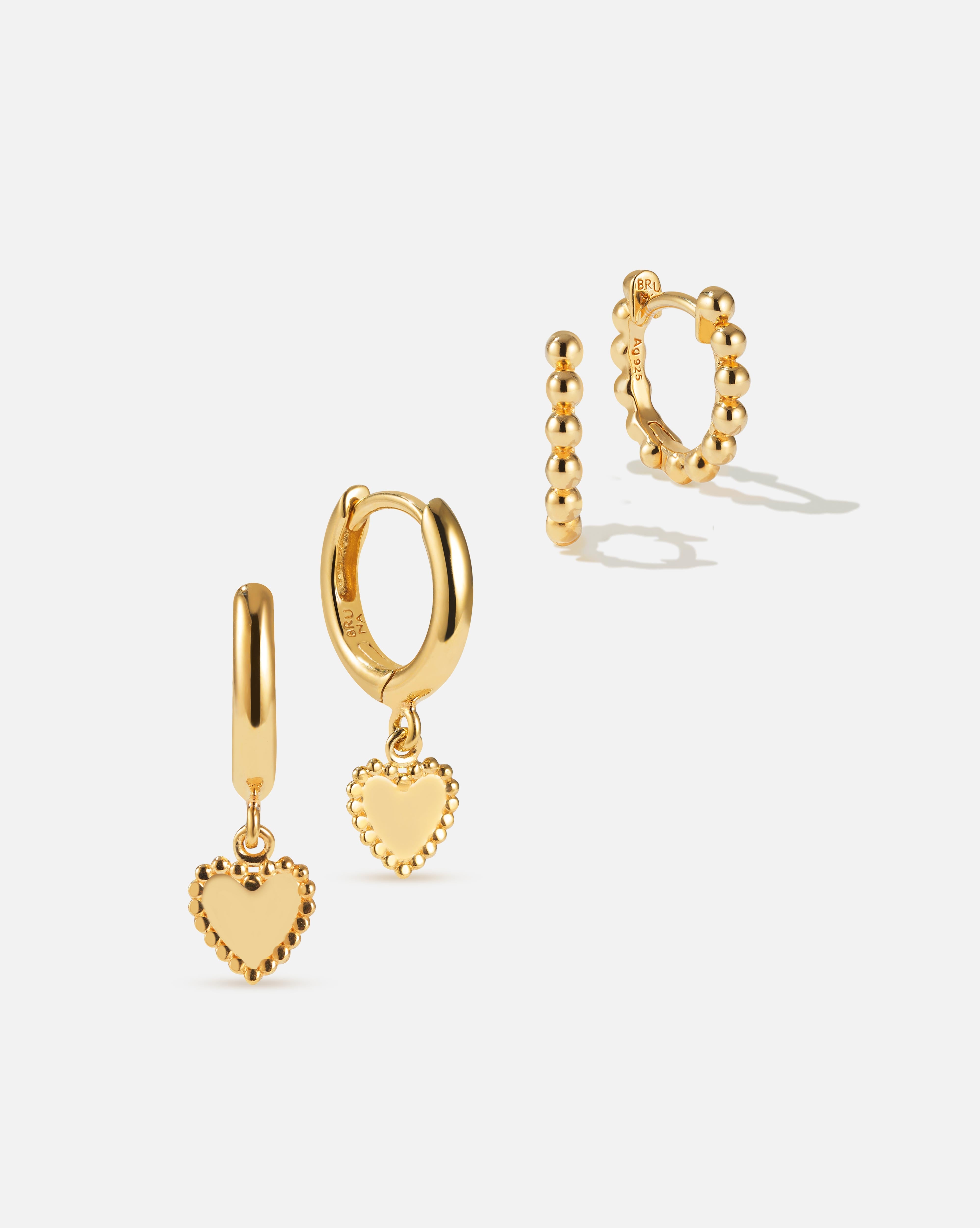 BRUNA The Label Sets 18k Gold Vermeil Amore Hoops Set