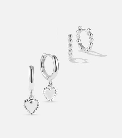 BRUNA The Label Sets 925 Sterling Silber Amore Hoops Set