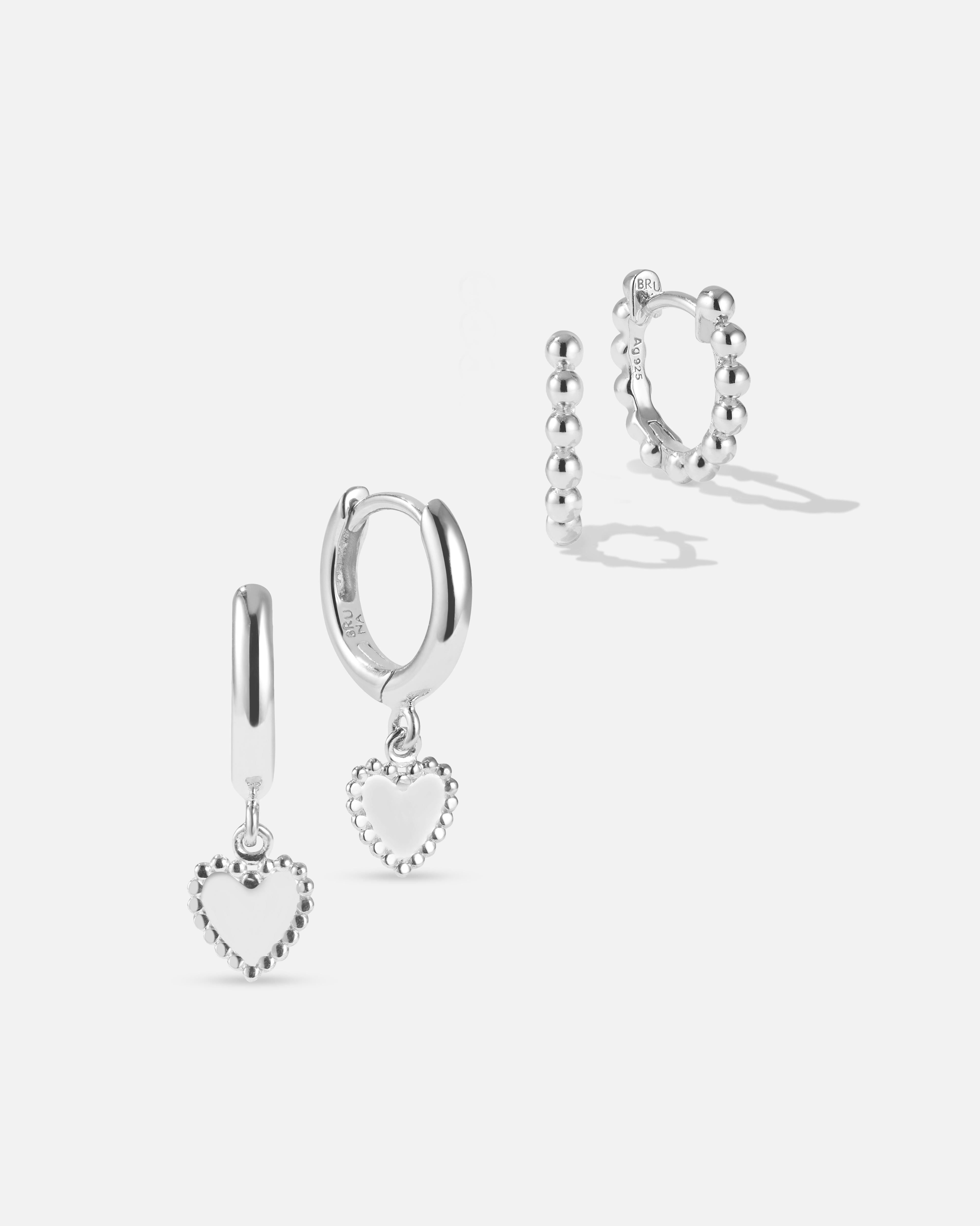 BRUNA The Label Sets 925 Sterling Silber Amore Hoops Set