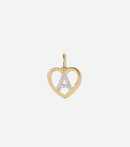 BRUNA The Label Charm A / 14k Massivgold / Laborgezüchtete Diamanten Amour Letter Charm