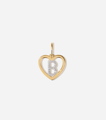 BRUNA The Label Charm B / 14k Massivgold / Laborgezüchtete Diamanten Amour Letter Charm