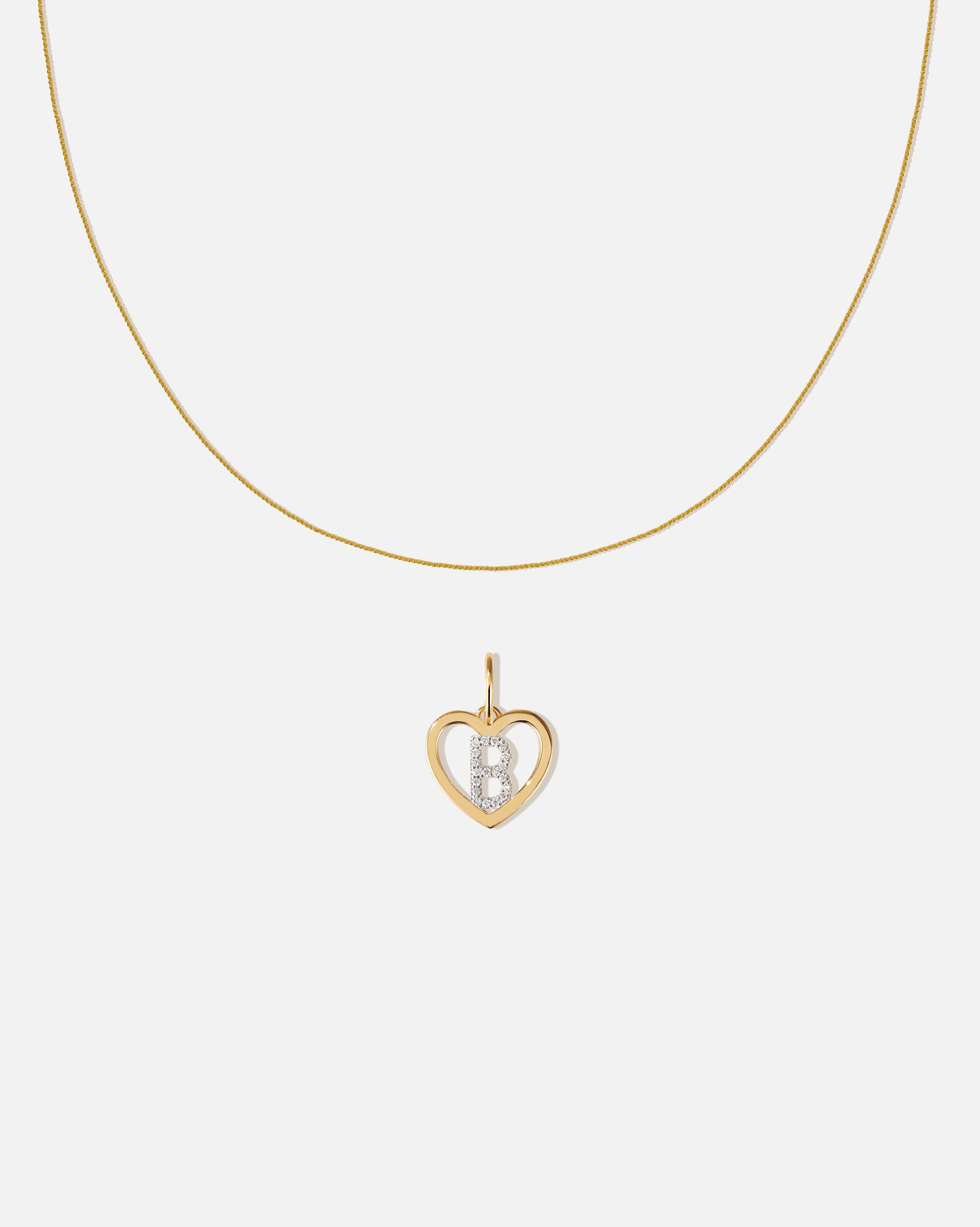 BRUNA The Label Sets B / 14k Massivgold / Laborgezüchtete Diamanten Amour Letter Pendant Set