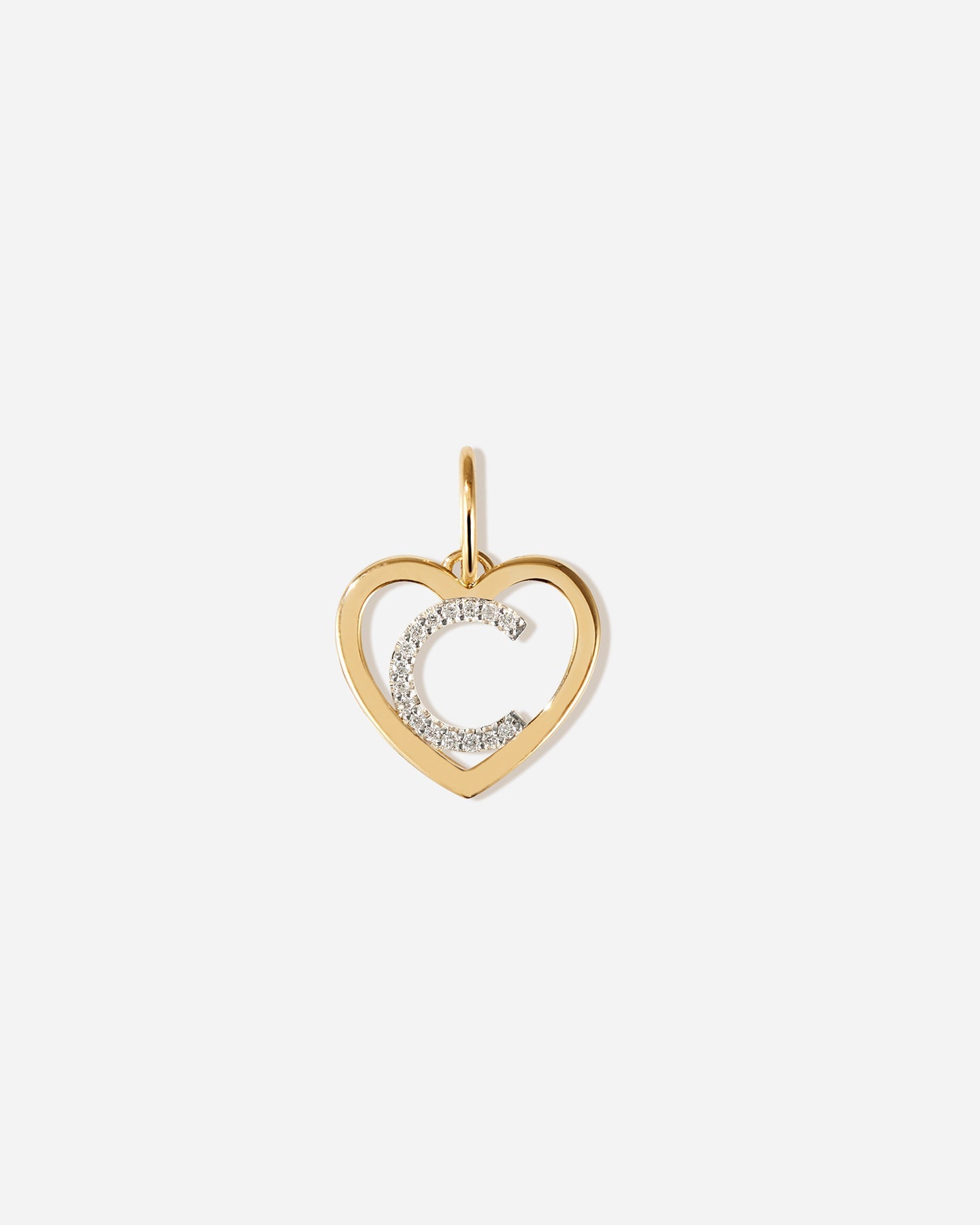 BRUNA The Label Charm C / 14k Massivgold / Laborgezüchtete Diamanten Amour Letter Charm