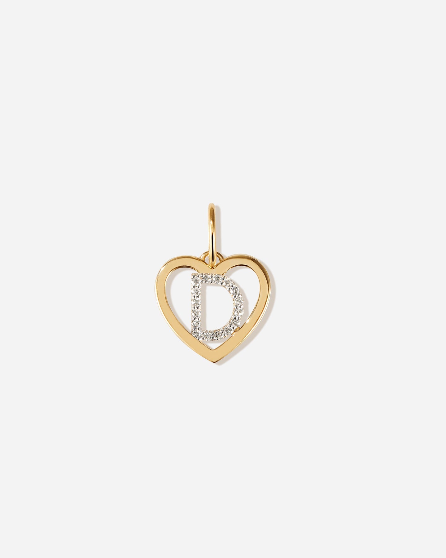 BRUNA The Label Charm D / 14k Massivgold / Laborgezüchtete Diamanten Amour Letter Charm