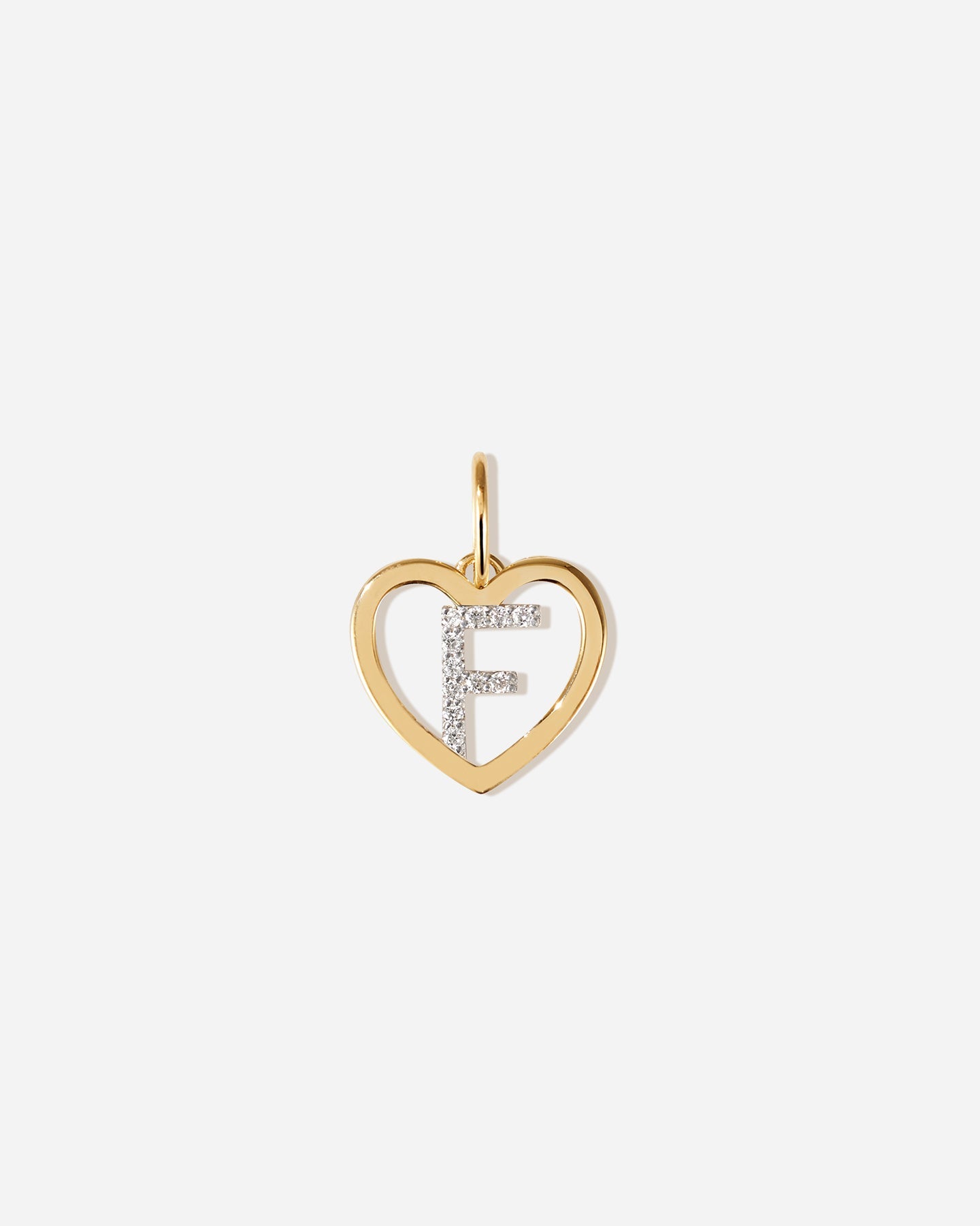 BRUNA The Label Charm F / 14k Massivgold / Laborgezüchtete Diamanten Amour Letter Charm