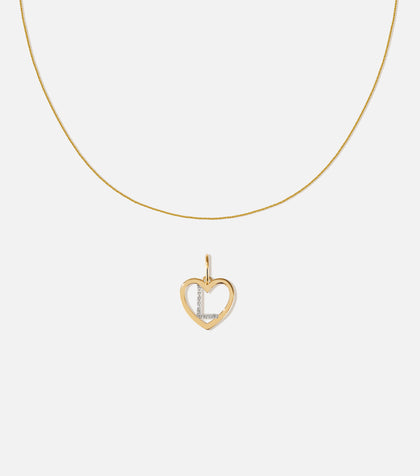 BRUNA The Label Sets L / 14k Massivgold / Laborgezüchtete Diamanten Amour Letter Pendant Set