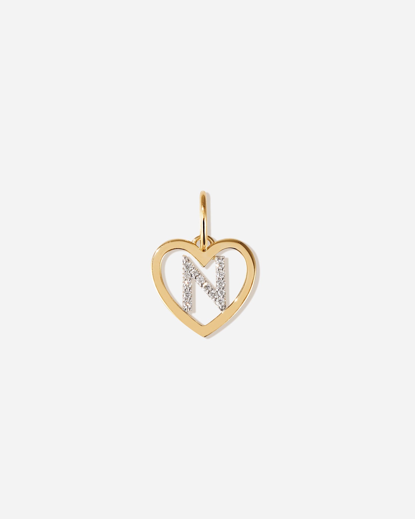 BRUNA The Label Charm N / 14k Massivgold / Laborgezüchtete Diamanten Amour Letter Charm