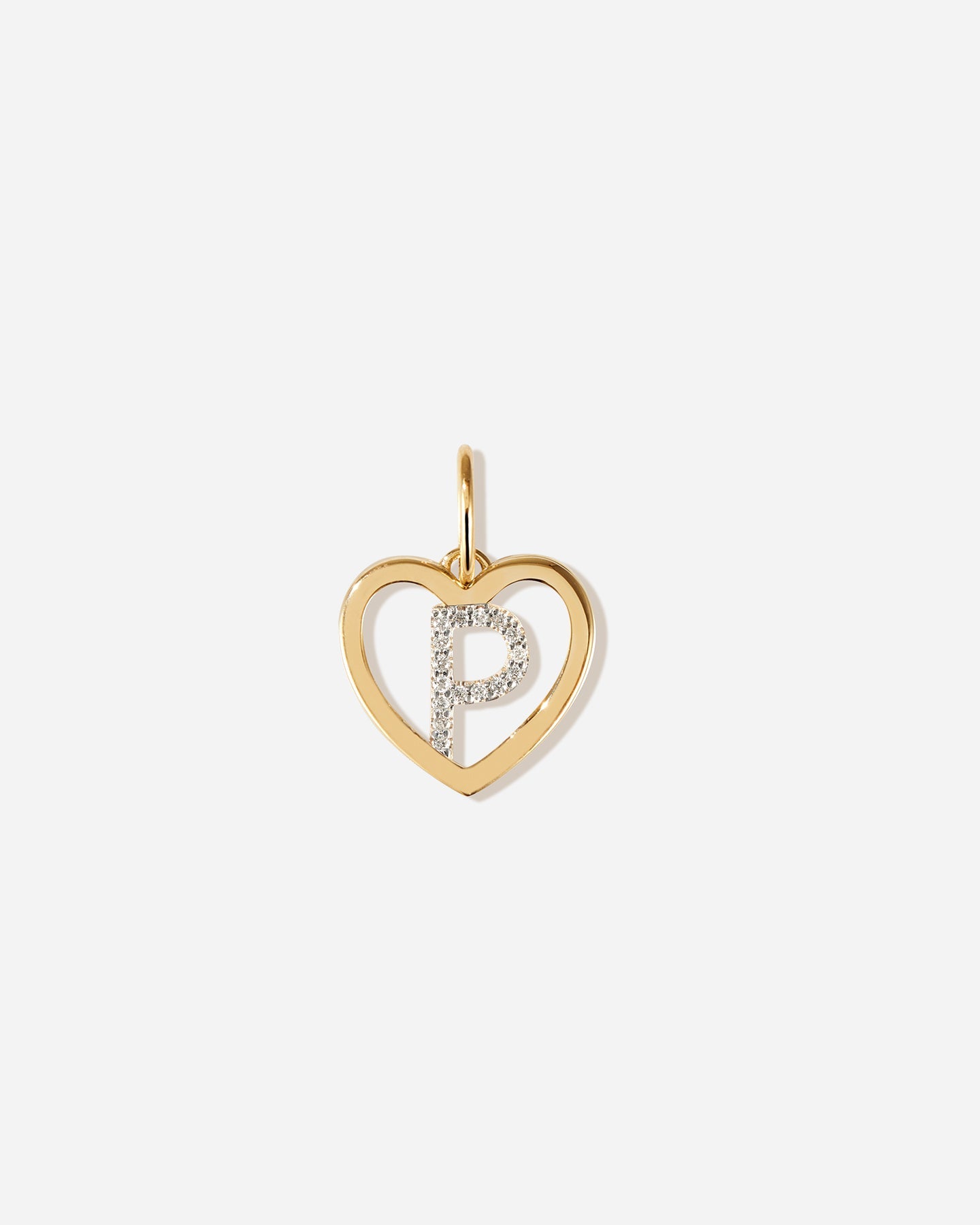 BRUNA The Label Charm P / 14k Massivgold / Laborgezüchtete Diamanten Amour Letter Charm