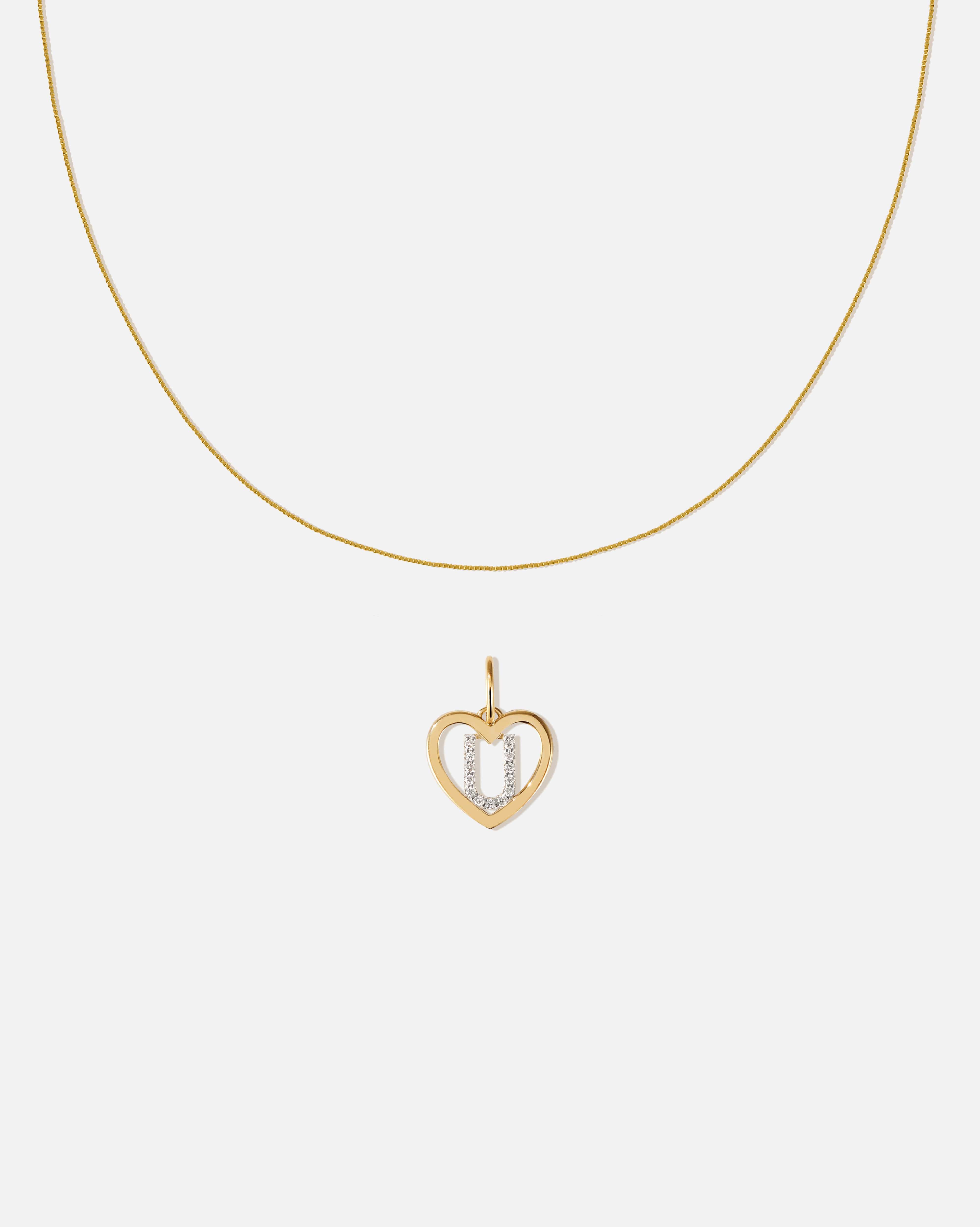 BRUNA The Label Sets U / 14k Massivgold / Laborgezüchtete Diamanten Amour Letter Pendant Set