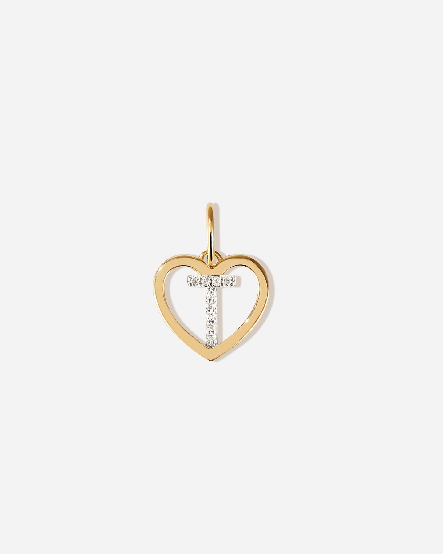 BRUNA The Label Charm T / 14k Massivgold / Laborgezüchtete Diamanten Amour Letter Charm