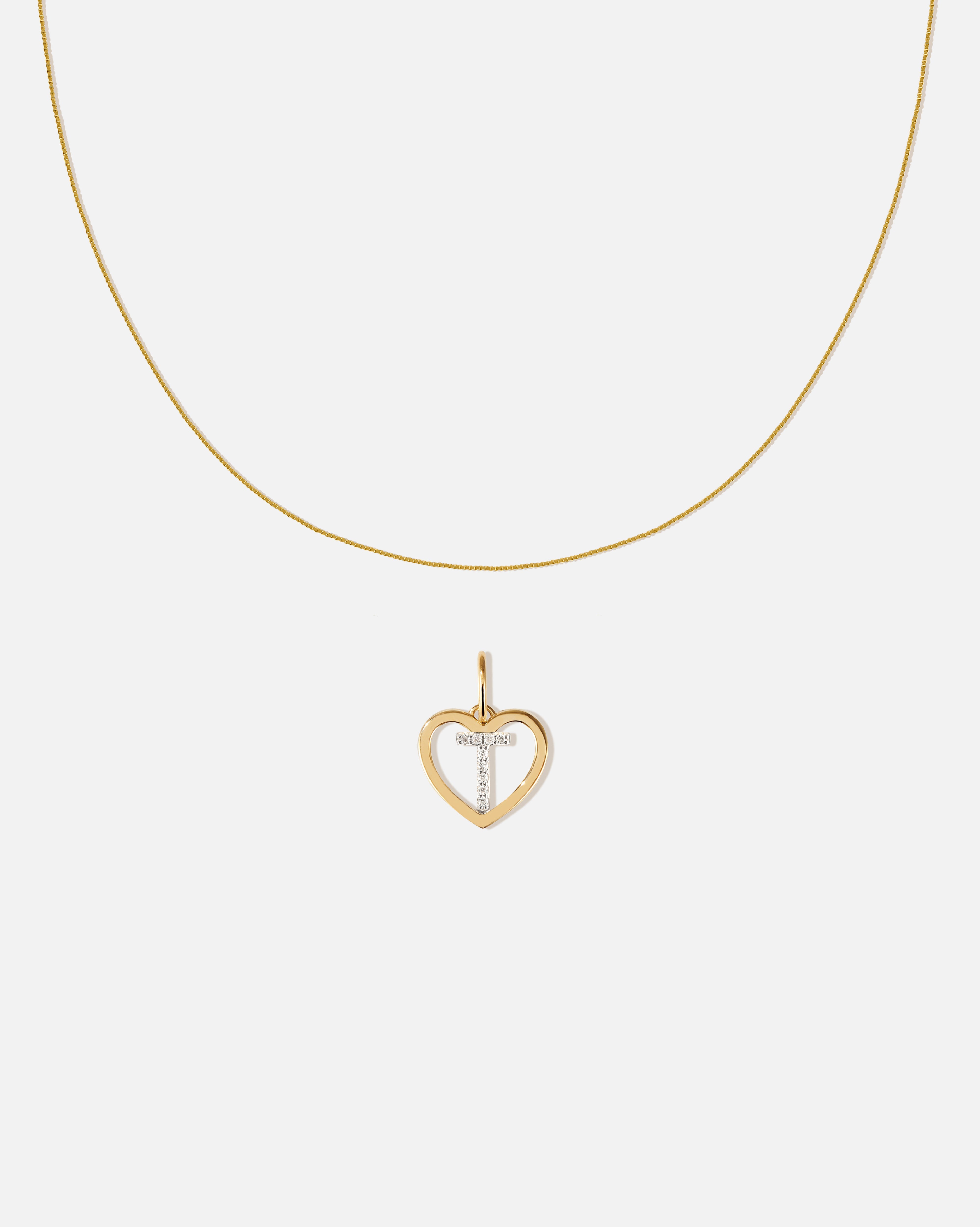 BRUNA The Label Sets T / 14k Massivgold / Laborgezüchtete Diamanten Amour Letter Pendant Set