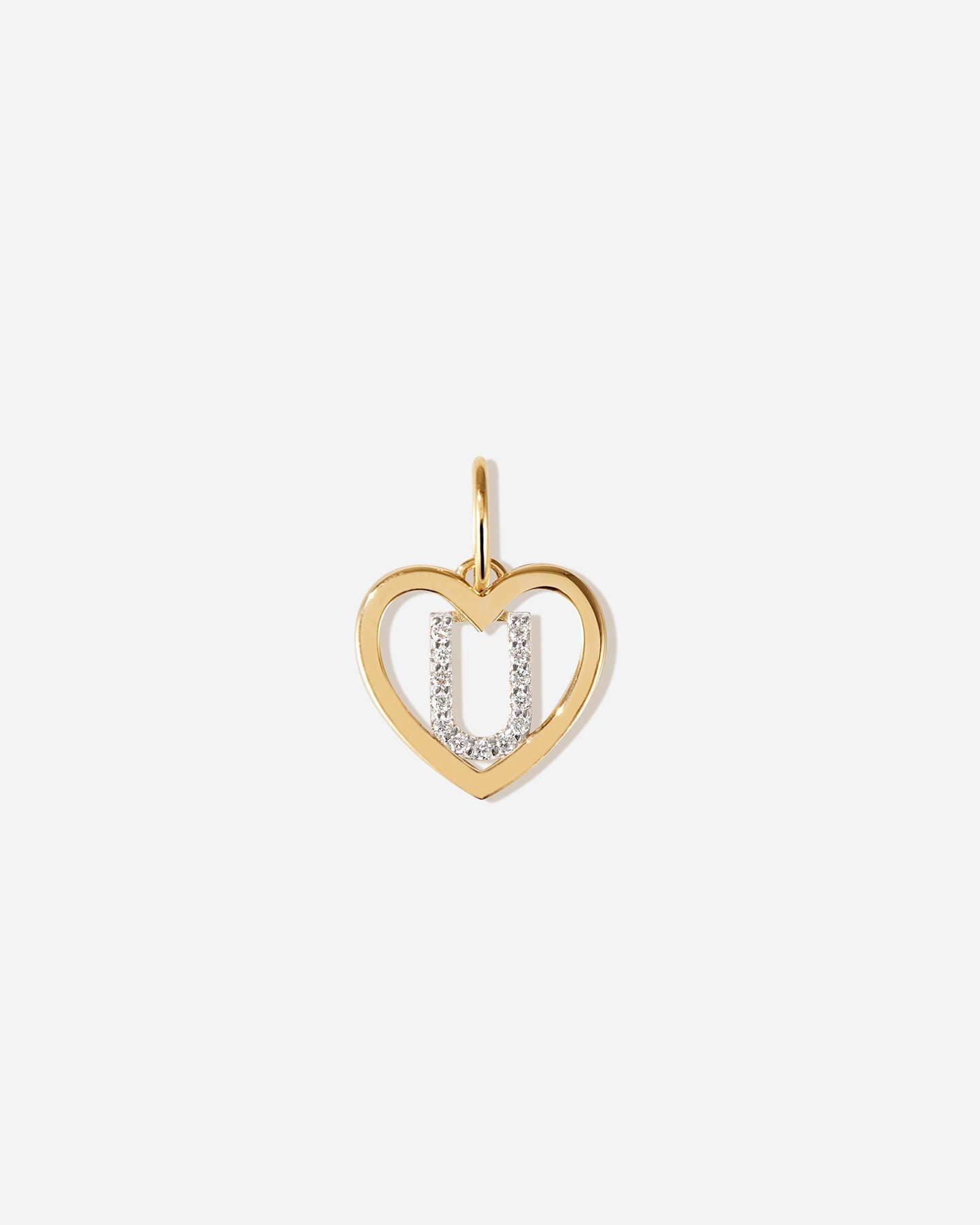 BRUNA The Label Charm U / 14k Massivgold / Laborgezüchtete Diamanten Amour Letter Charm