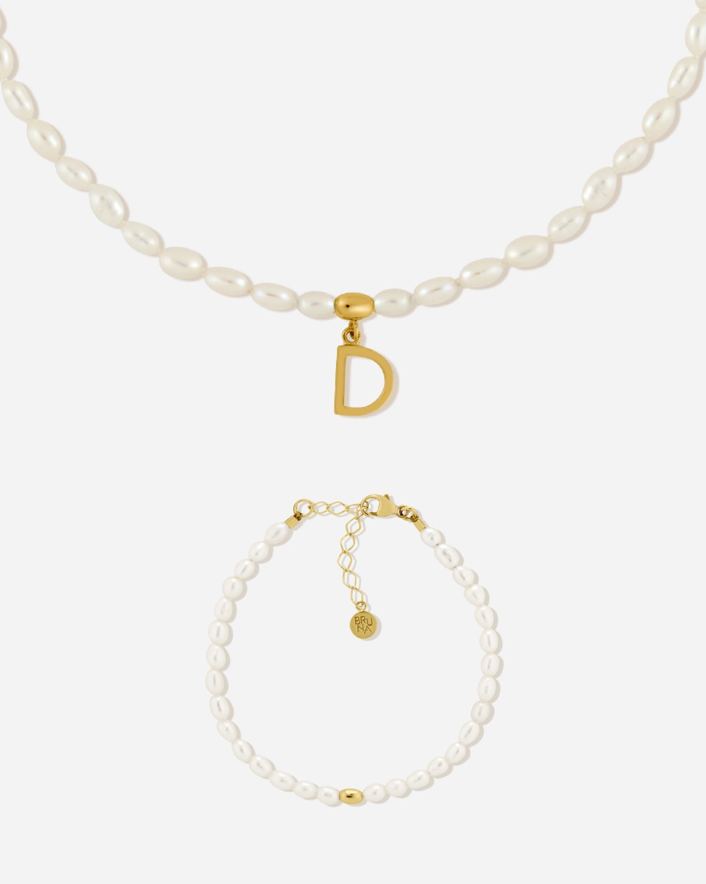 BRUNA The Label Sets D / 18k Gold Vermeil / Perlen Antibes Letter Set