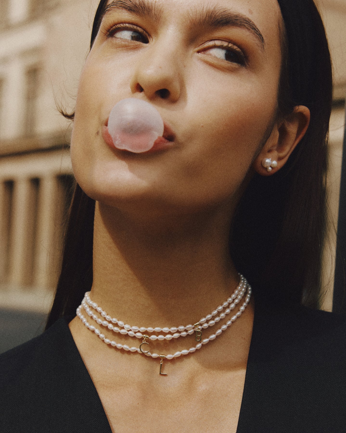 BRUNA The Label Necklace Antibes Letter Choker