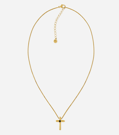 BRUNA The Label Necklace 18k Gold Vermeil / Black Onyx Assisi Onyx Necklace