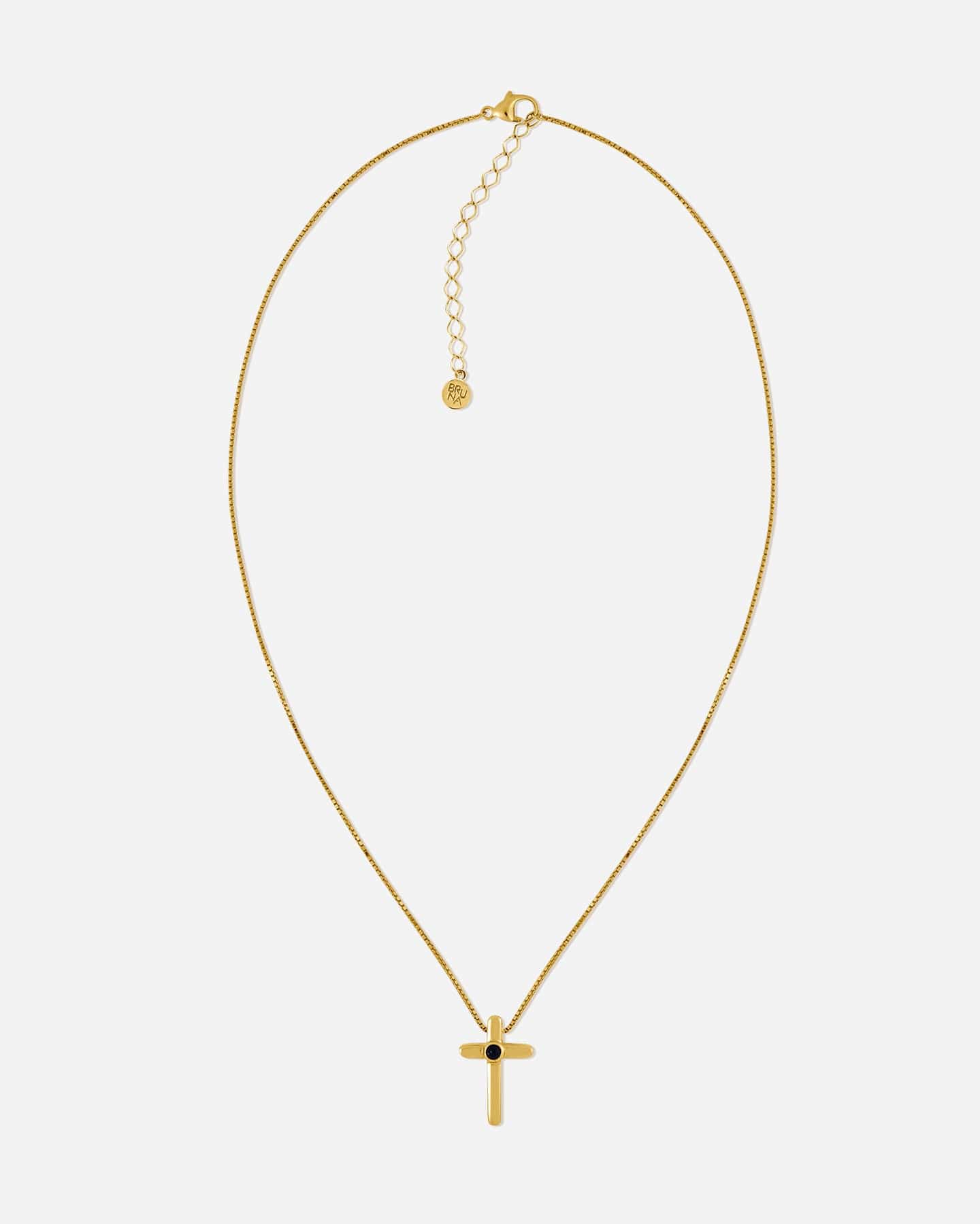 BRUNA The Label Necklace 18k Gold Vermeil / Black Onyx Assisi Onyx Necklace