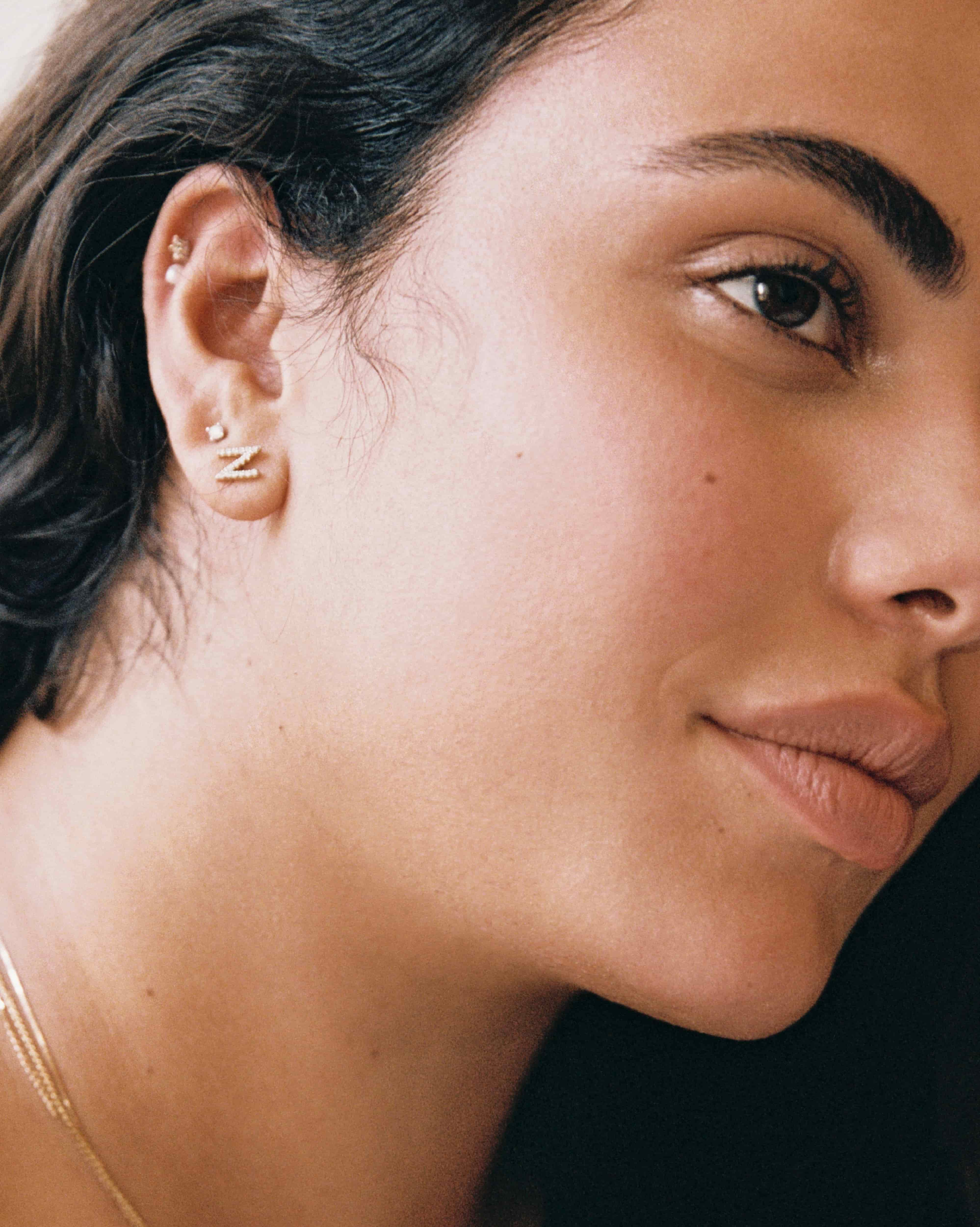 Bruna The Label Piercing 14k Massivgold / Laborgezüchtete Diamanten Bellevue Threaded Stud