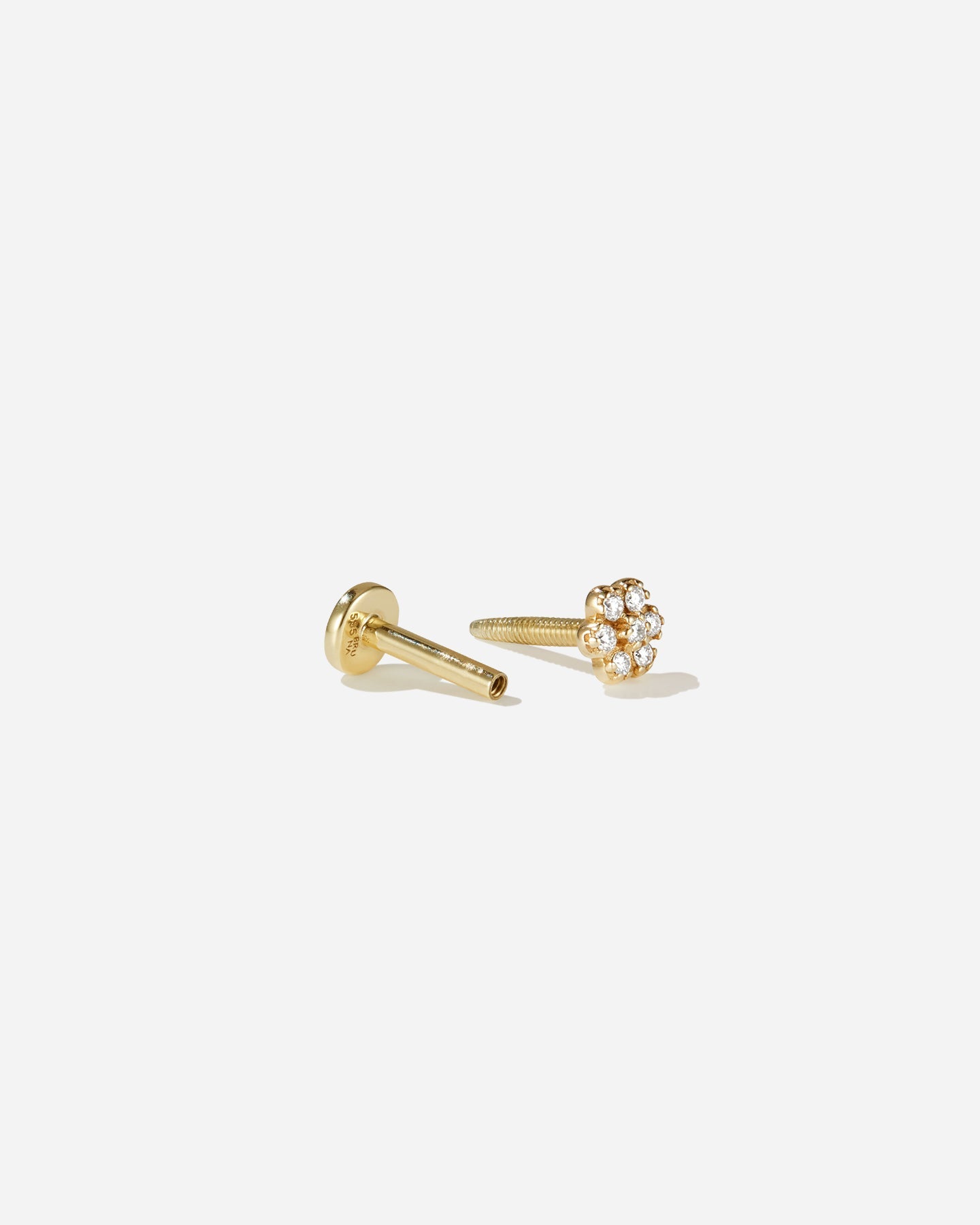 Bruna The Label Piercing 14k Massivgold / Laborgezüchtete Diamanten Bellevue Threaded Stud