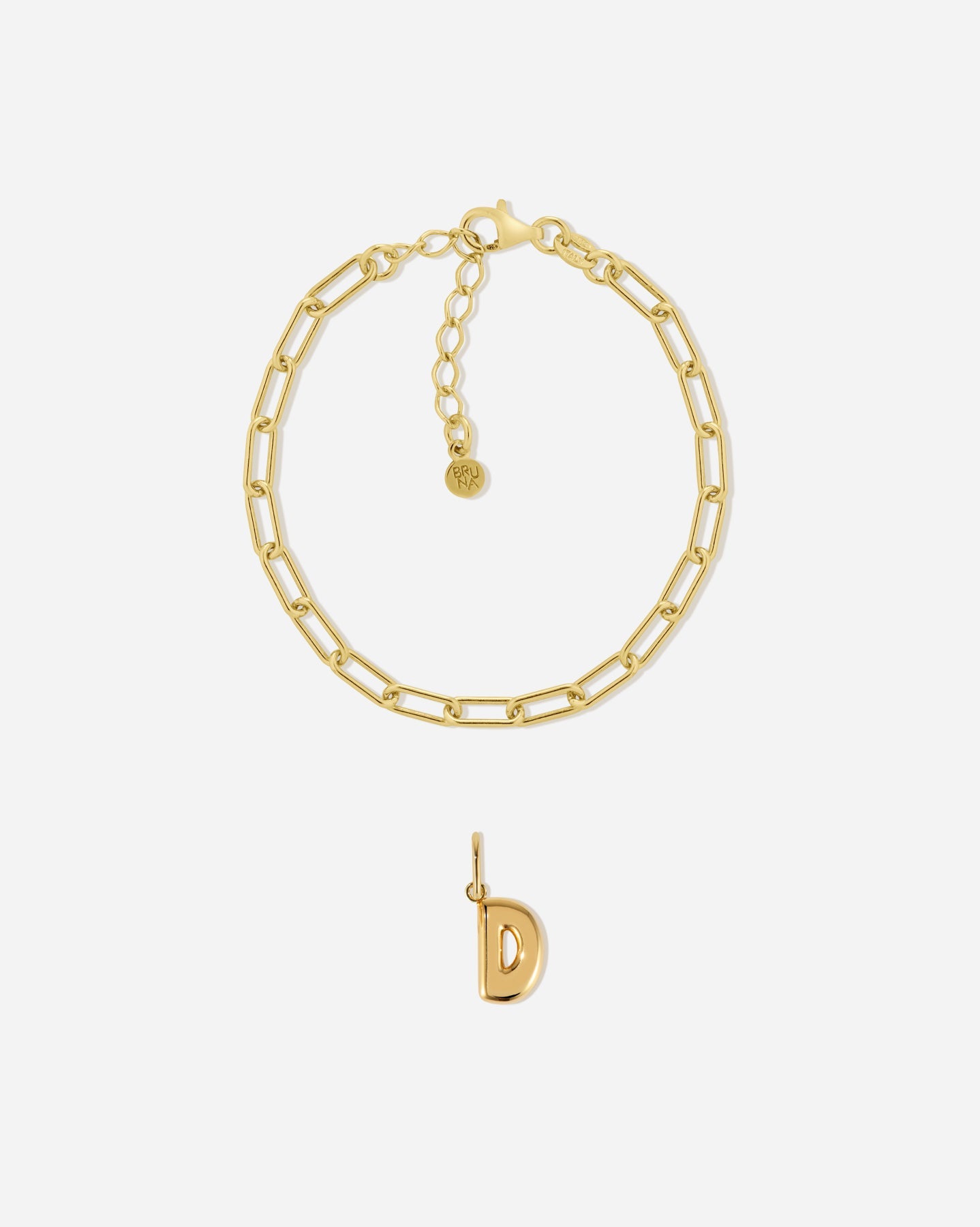 BRUNA The Label Sets D / 18k Gold Vermeil Beverly Hills Bubble Letter Set