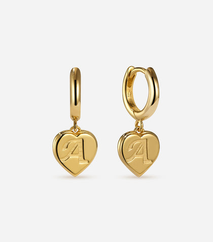 BRUNA The Label Earrings A / 18k Gold Vermeil Bisous Letter Mini Hoops