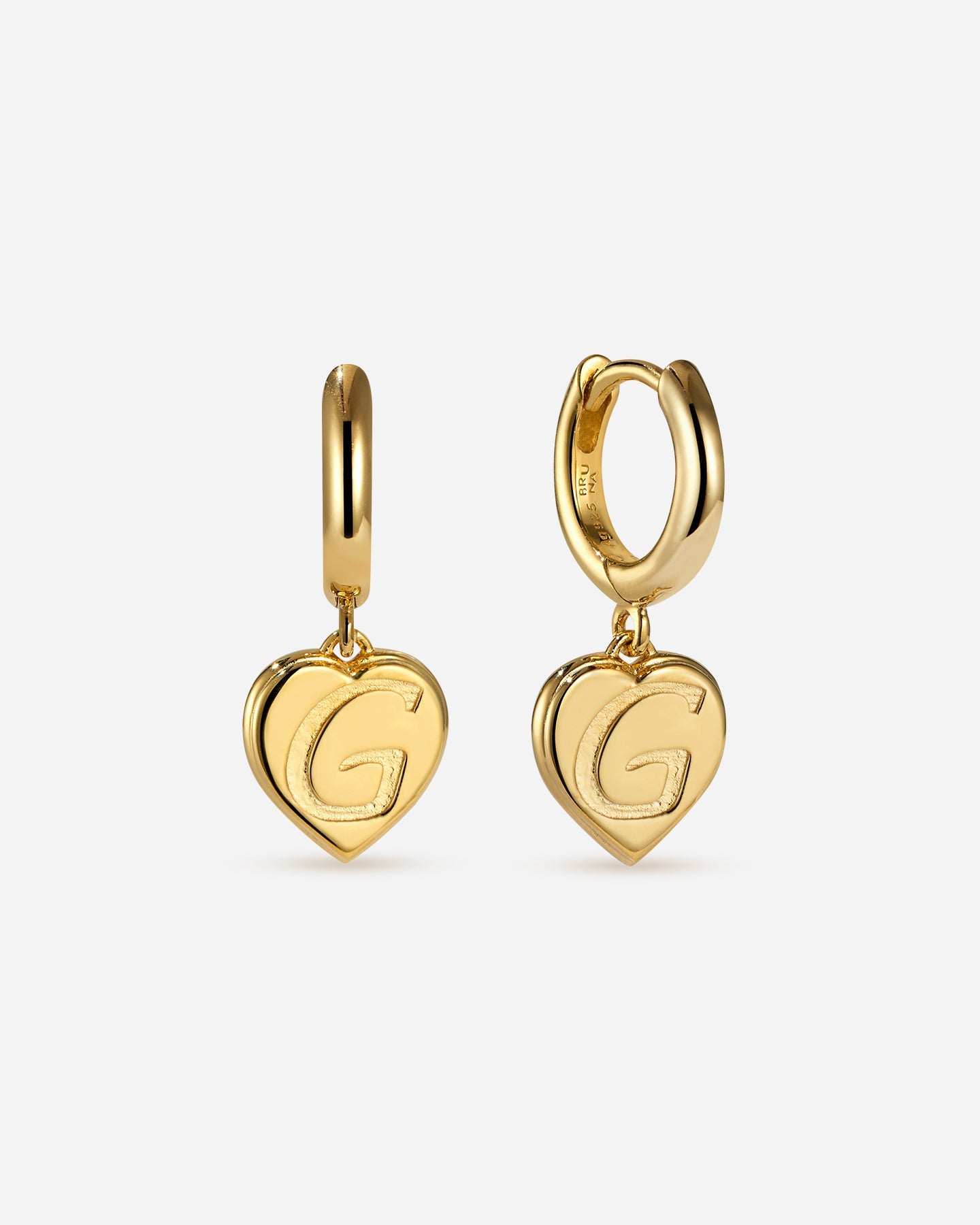 BRUNA The Label Earrings G / 18k Gold Vermeil Bisous Letter Mini Hoops