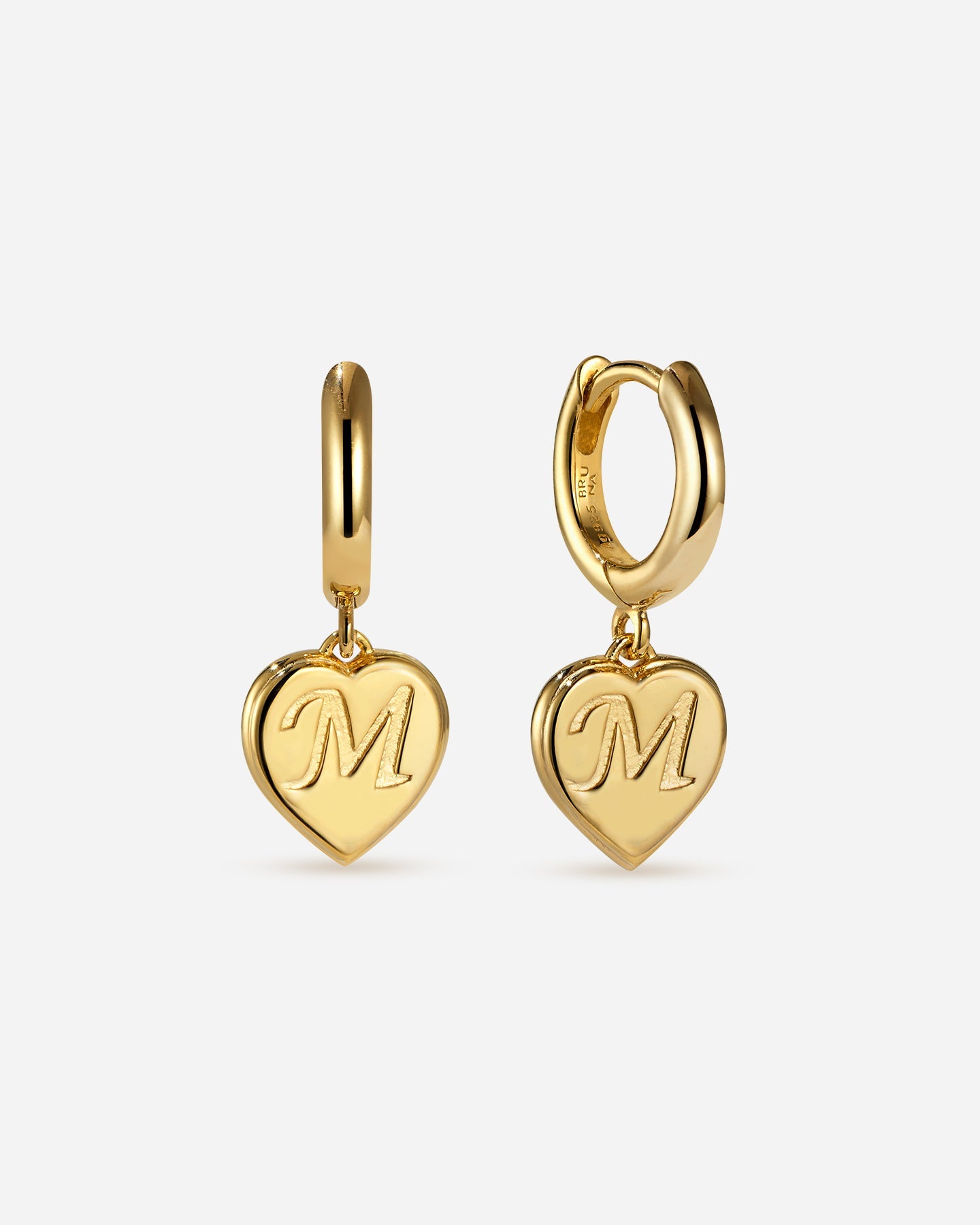 BRUNA The Label Earrings M / 18k Gold Vermeil Bisous Letter Mini Hoops