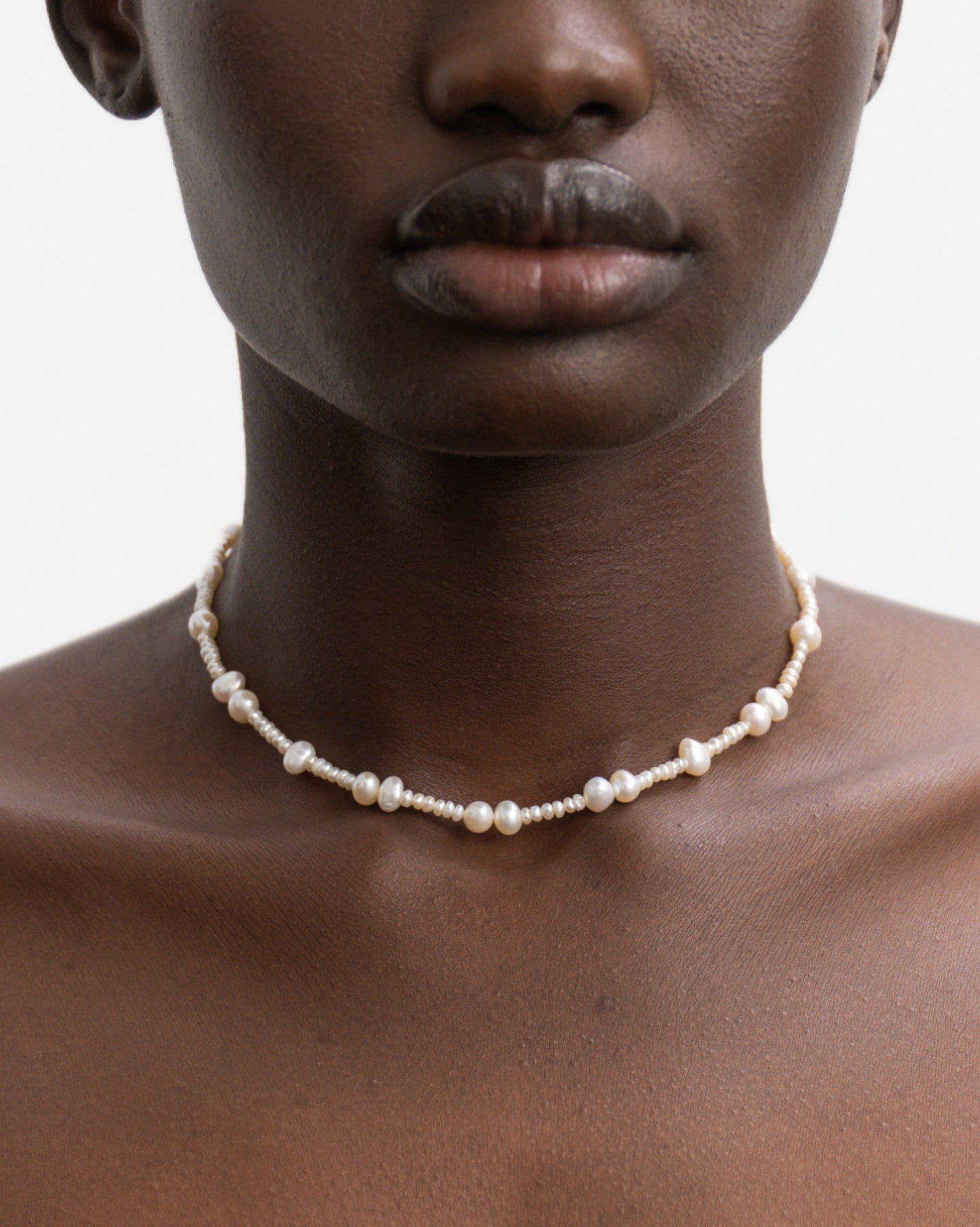 BRUNA The Label Necklace 18k Gold Vermeil / Perlen Borchia Choker