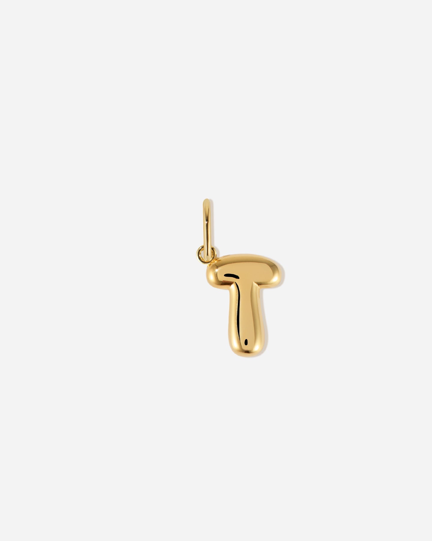 BRUNA The Label Charm T / 18k Gold Vermeil Bubble Letter Charm