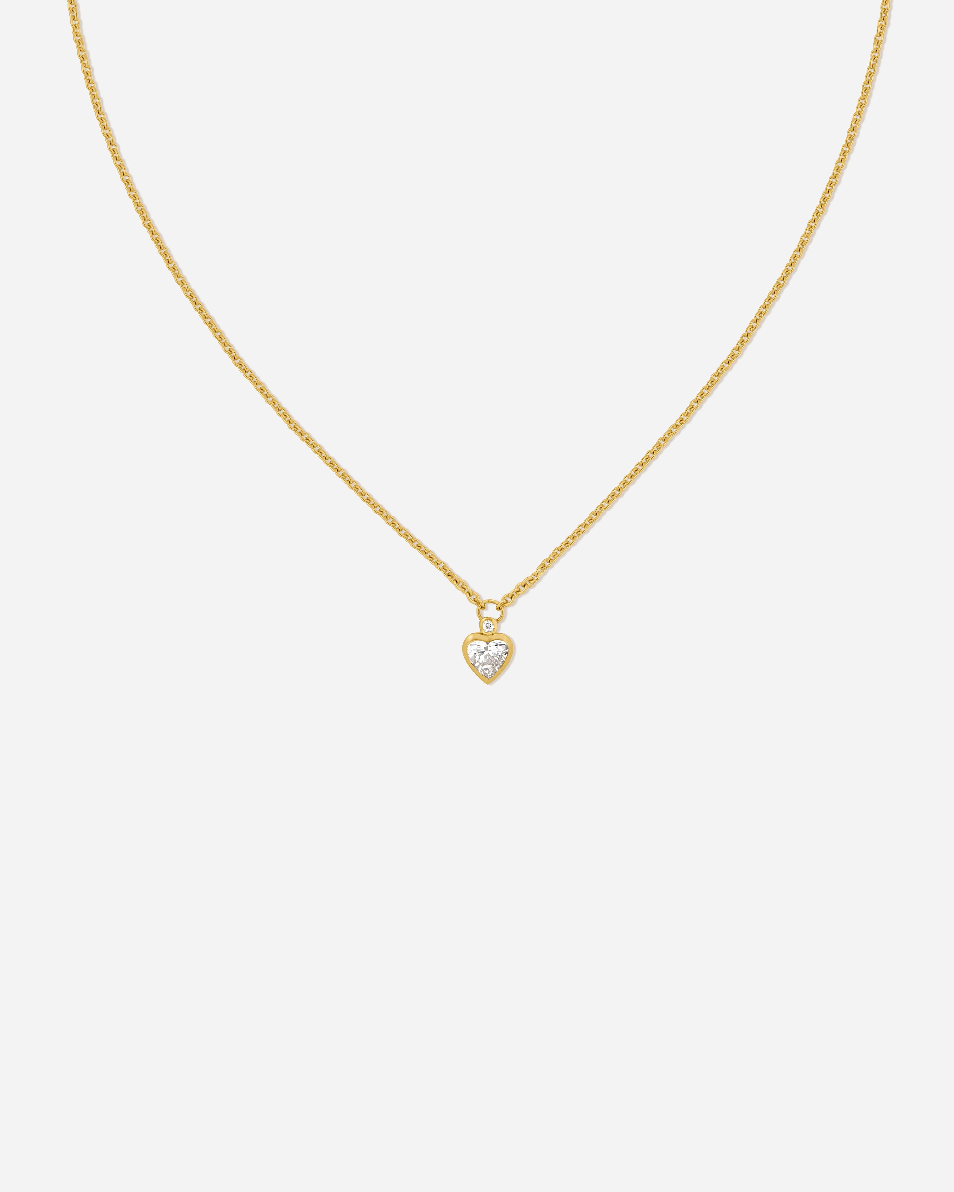 BRUNA The Label Necklace 14k Massivgold / Laborgezüchtete Diamanten Coeur Necklace