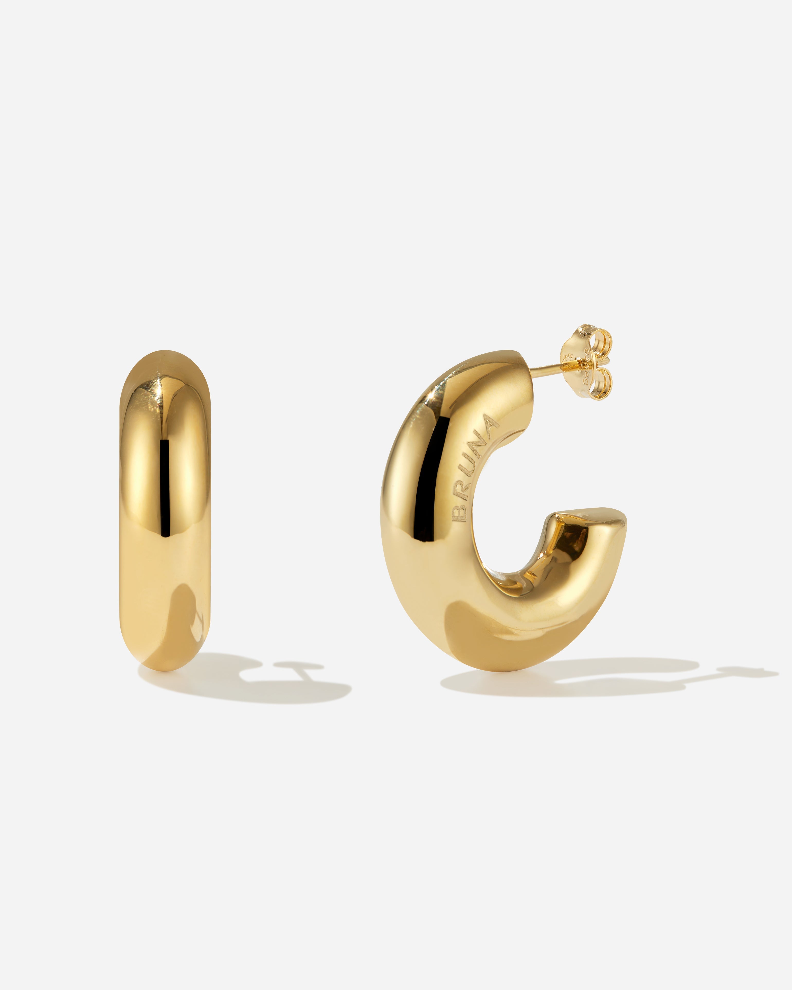 BRUNA The Label Earrings 18k Gold Vermeil Corsica Medium Hoops