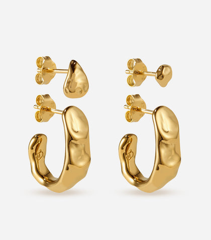 BRUNA The Label Earrings 18k Gold Vermeil Empreinte Earring Set