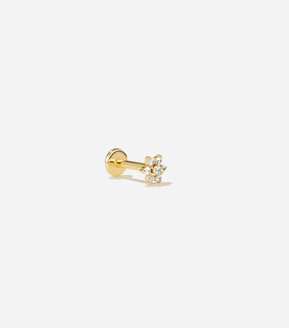 Bruna The Label Piercing 14k Massivgold / Laborgezüchtete Diamanten Etoile Threaded Stud