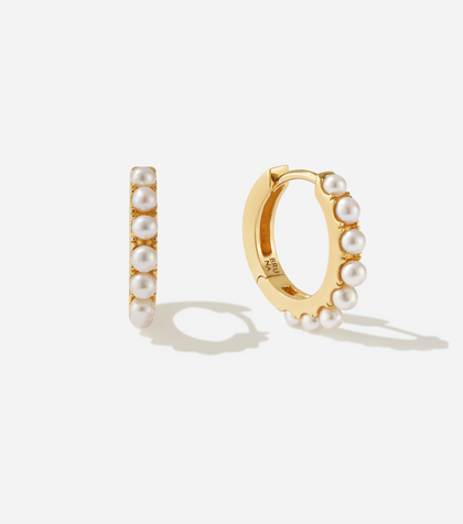 BRUNA The Label Earrings 18k Gold Vermeil / Perlen Faraglioni Medium Hoops