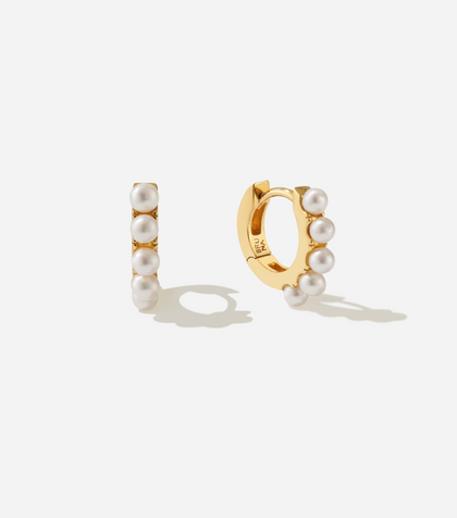 BRUNA The Label Earrings 18k Gold Vermeil / Perlen Faraglioni Small Hoops