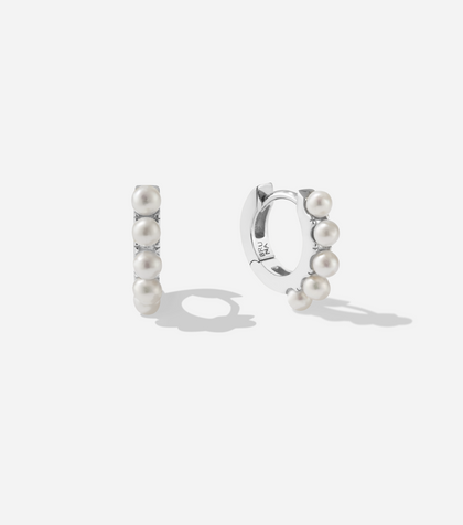 BRUNA The Label Earrings 925 Sterling Silber / Perlen Faraglioni Small Hoops